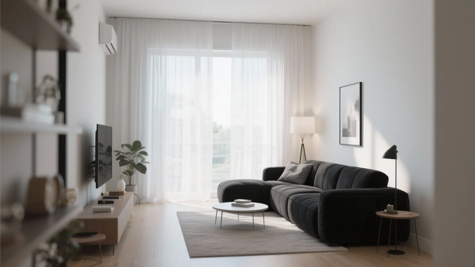 9. Softening with Sheer Curtains