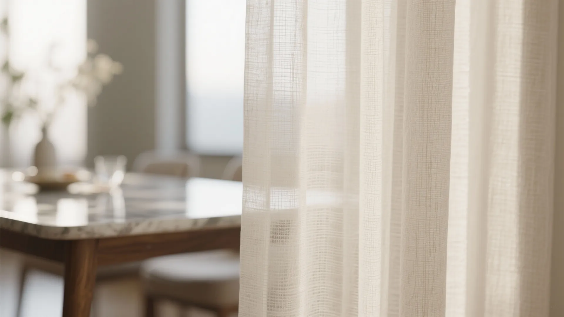 Full-length sheer panels for soft daylight