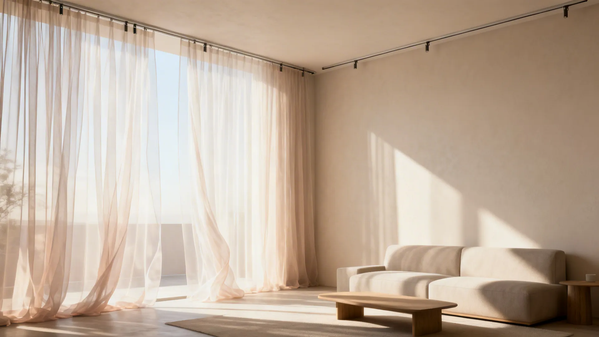 1. Floor-to-ceiling sheer panels