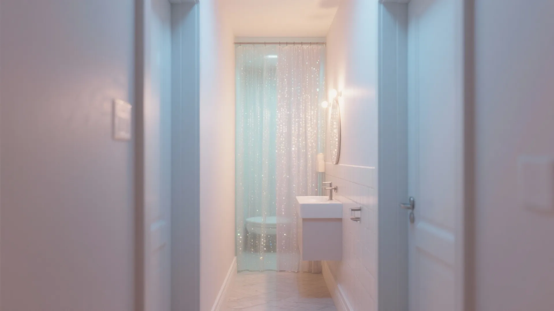 Sheer wash with glitter overlay