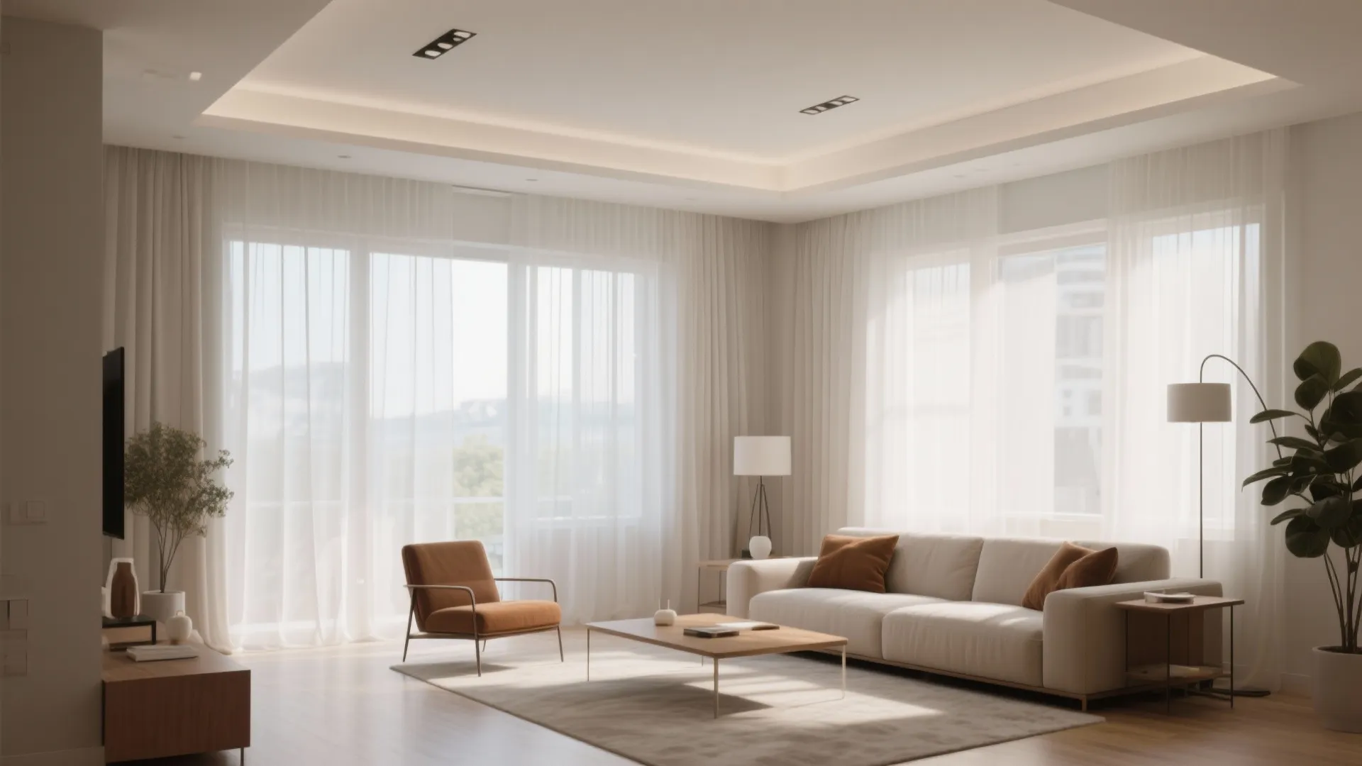 2. Sheer Ivory Layers to Maximize Light