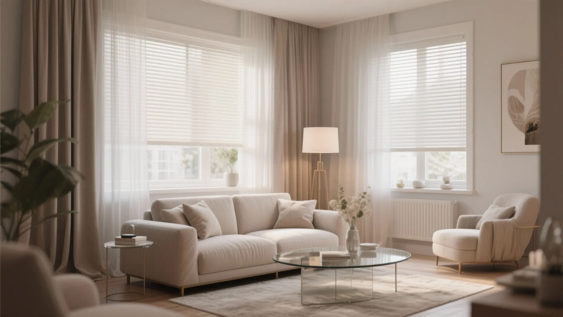 3. Sheer Layered Blinds