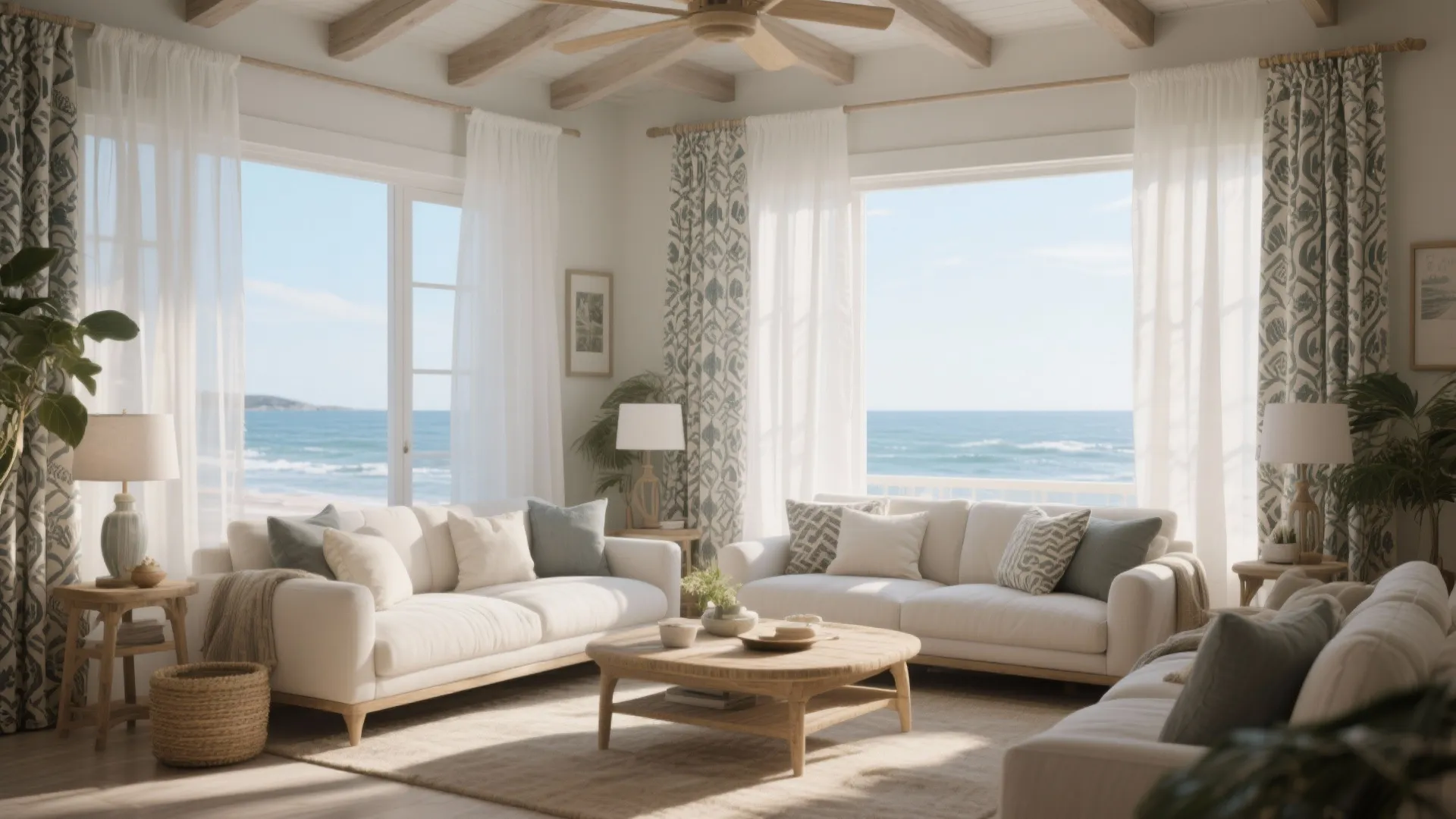 2. Sheer White Curtains with Layered Panels