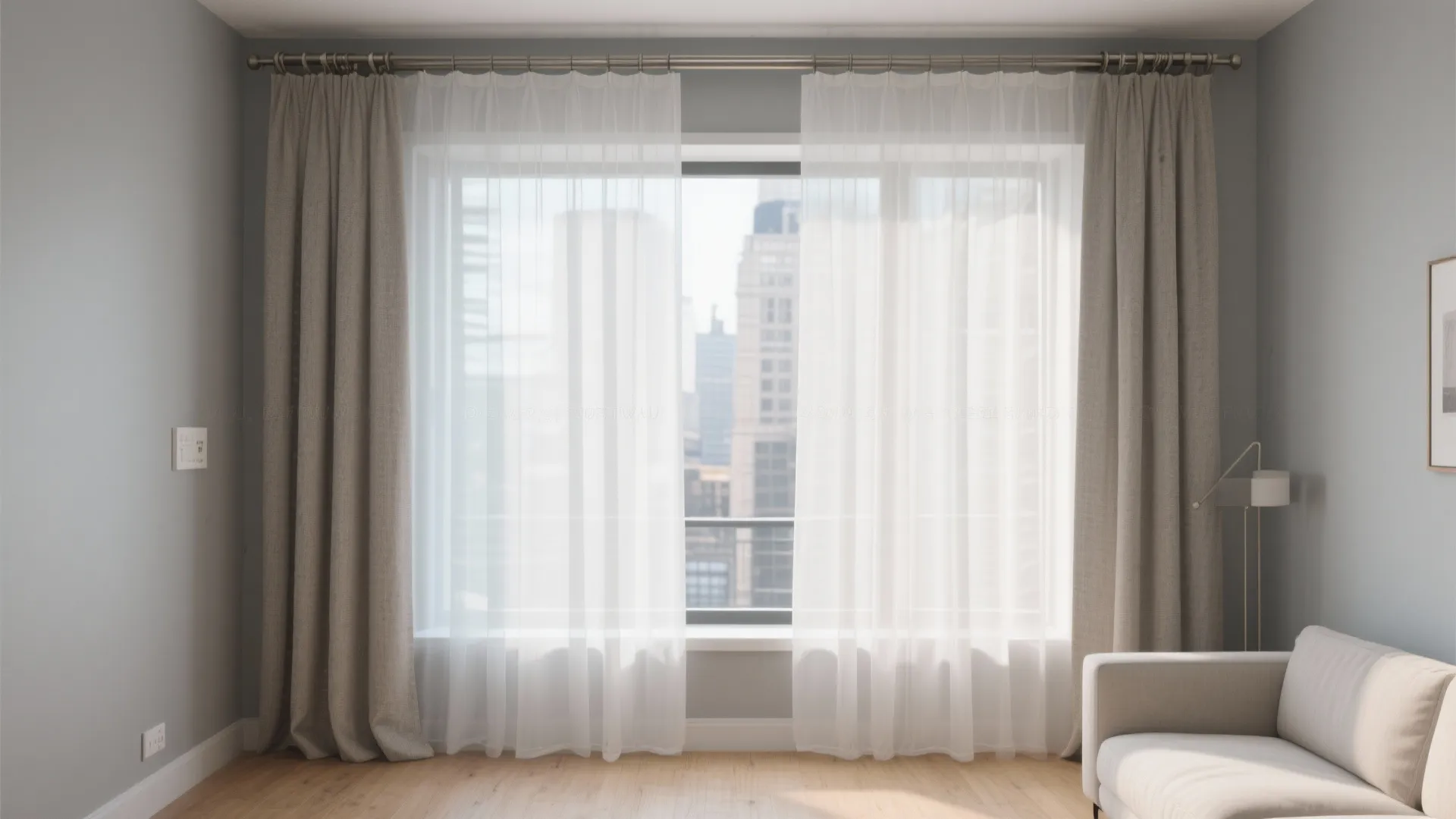 Floor-to-ceiling sheer layering