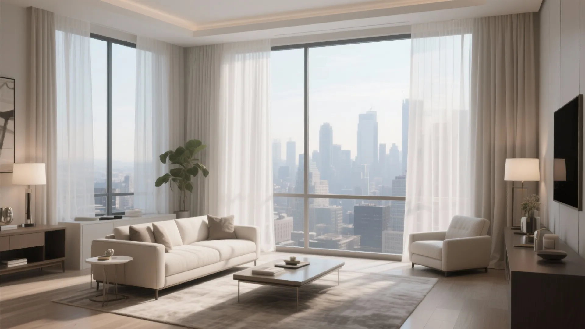 Floor-to-Ceiling Sheer Panels