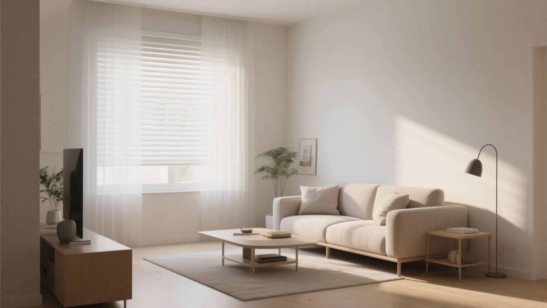 2. Sheer Roller Blinds for Clean Minimalism