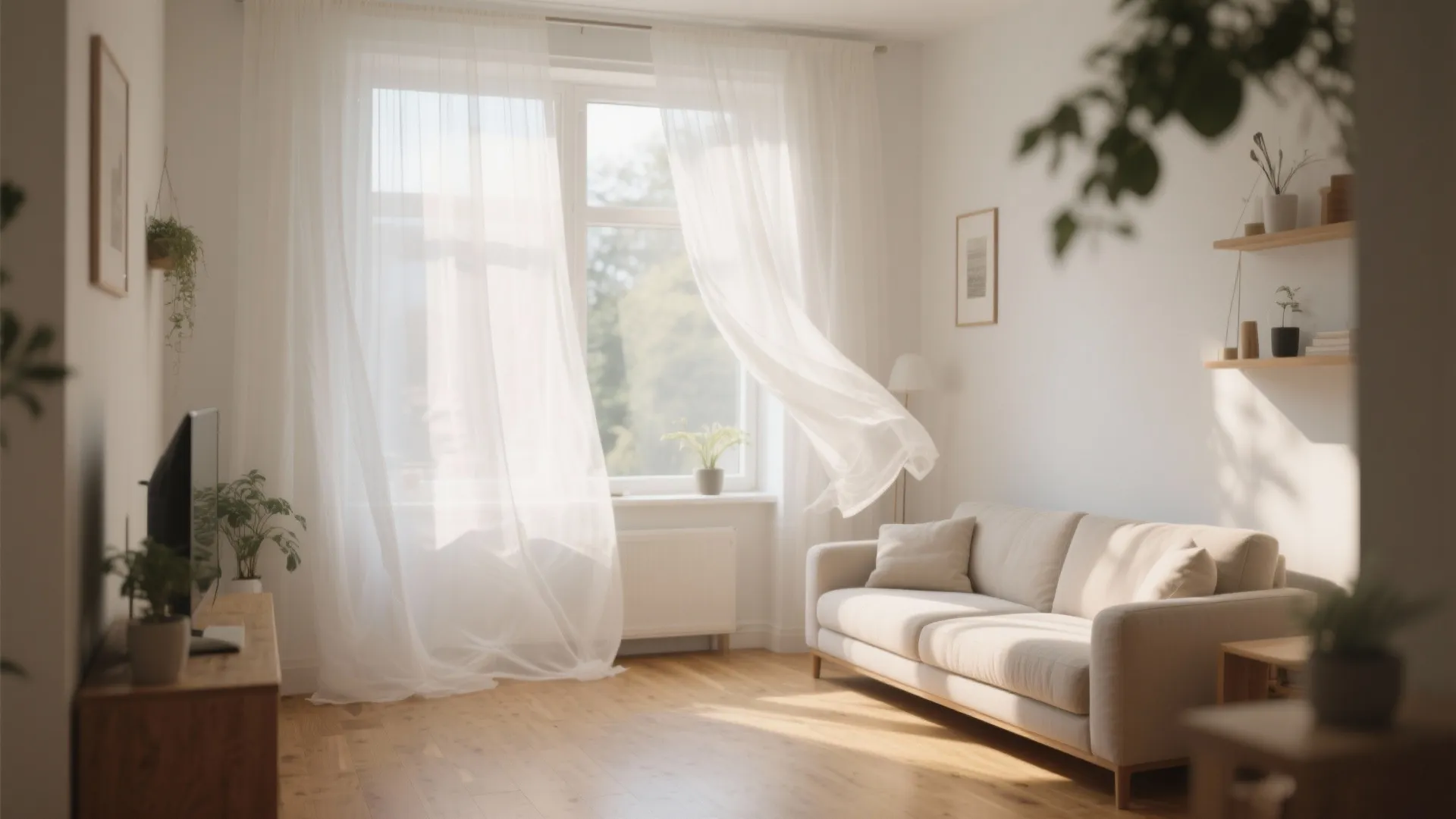 1. Sheer White Panels for Airiness