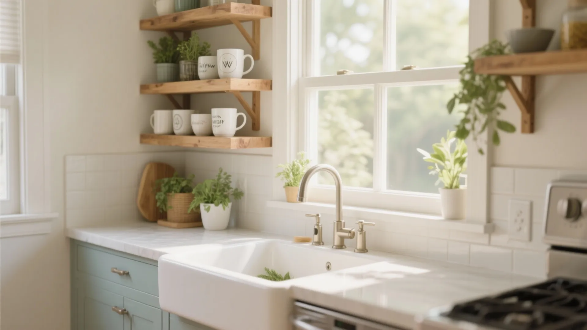 6. Open Shelf Above the Sink