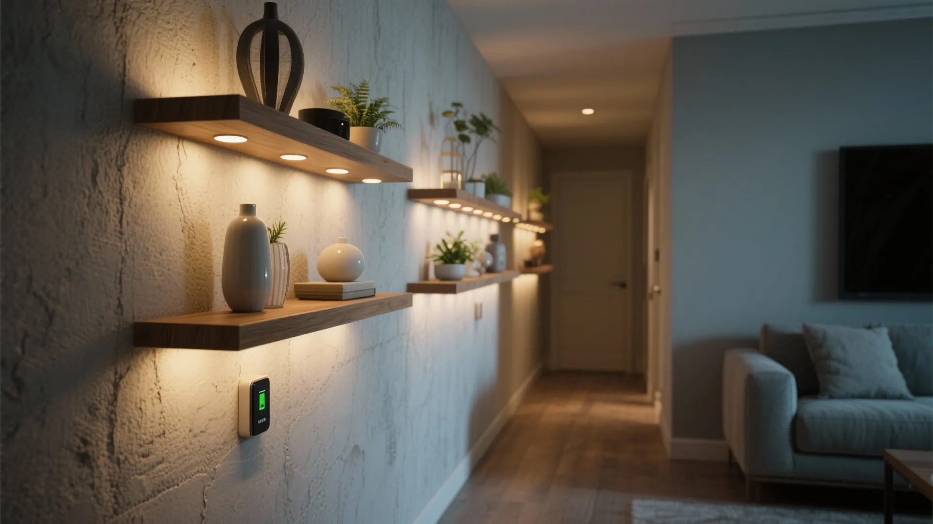 2. Accent Lighting for Floating Shelves