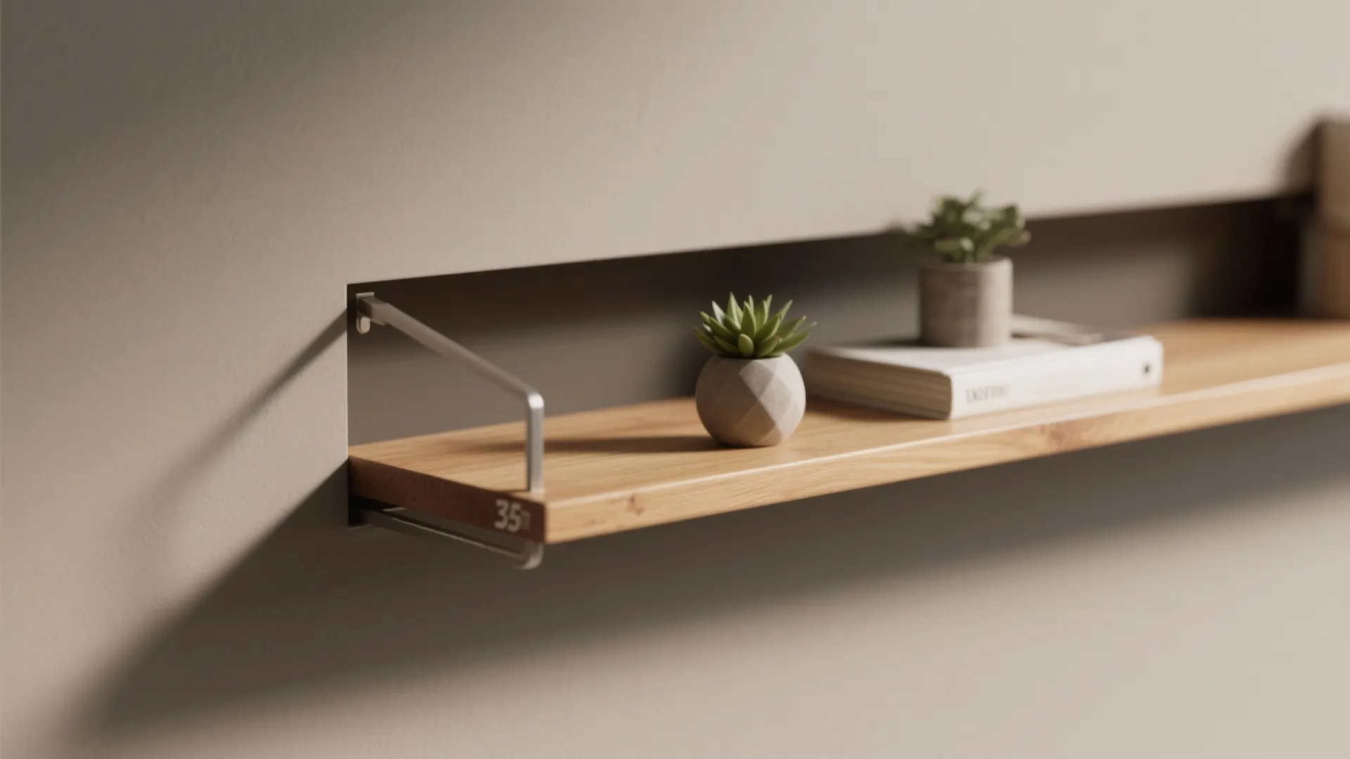 Asymmetrical shelving with a balanced focal point