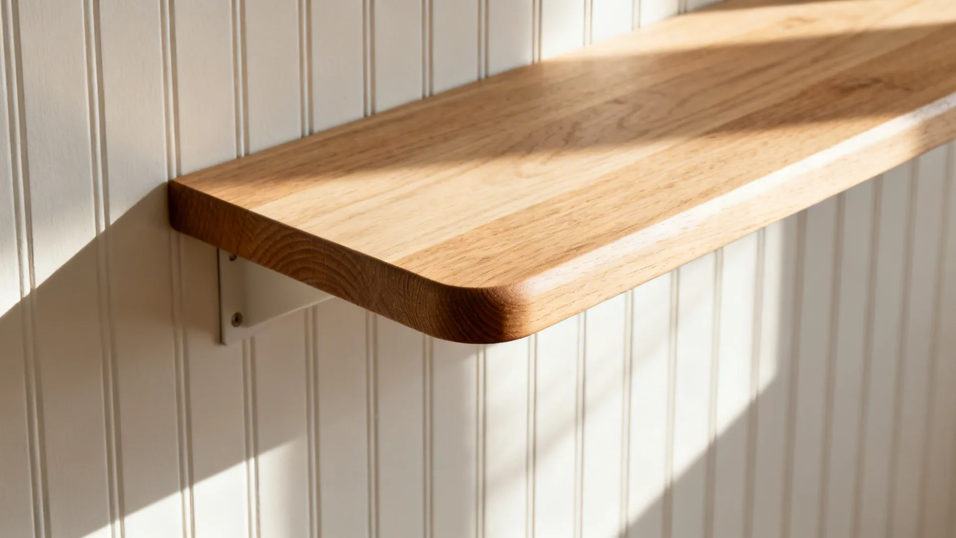 5) Beadboard with wood accents and shelf bridges
