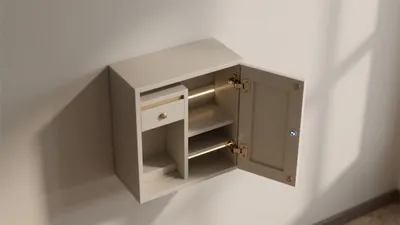 Wall-Mounted Storage Cabinet with Soft Lighting