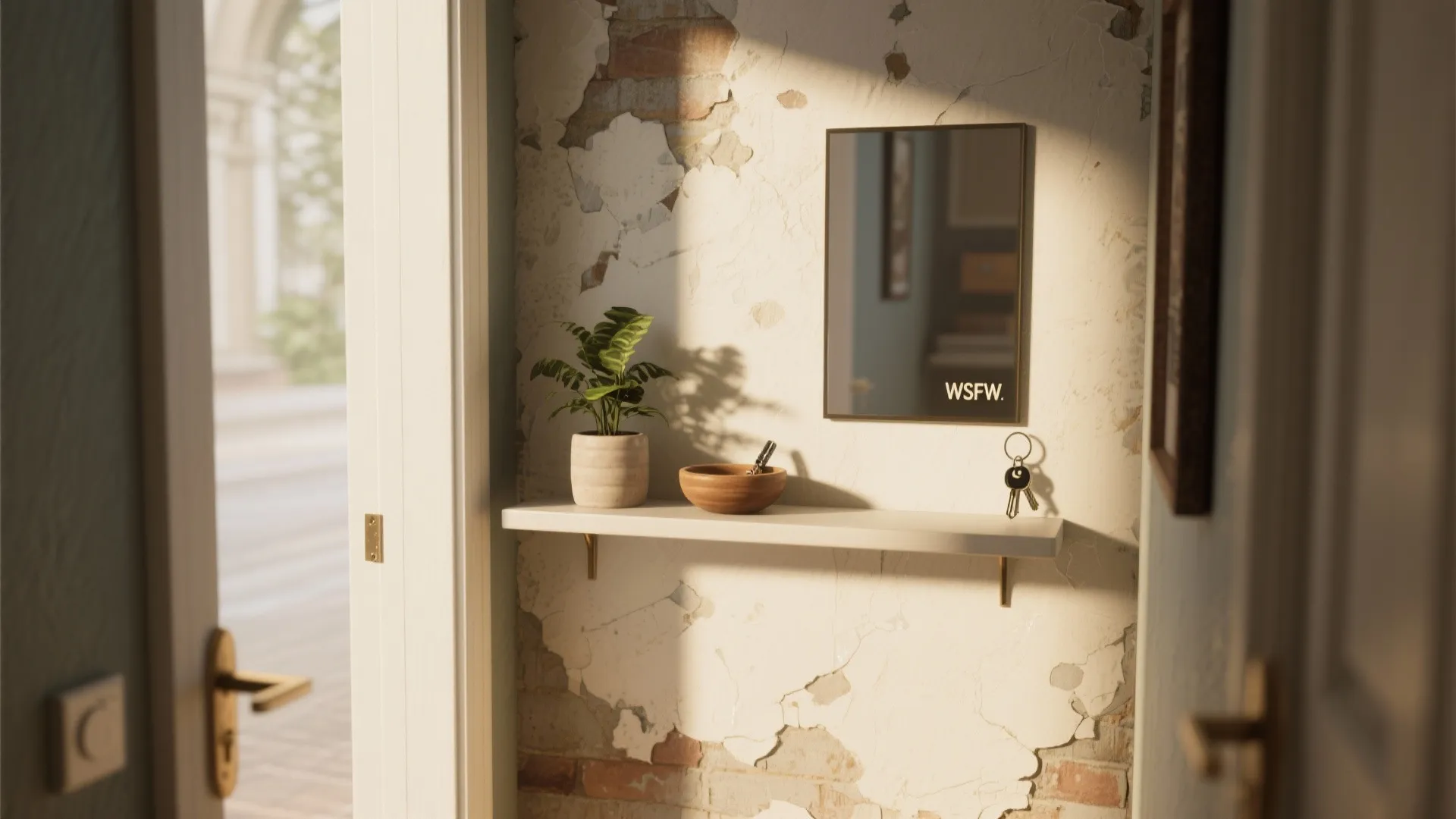 4. Turn damage into storage or a feature shelf