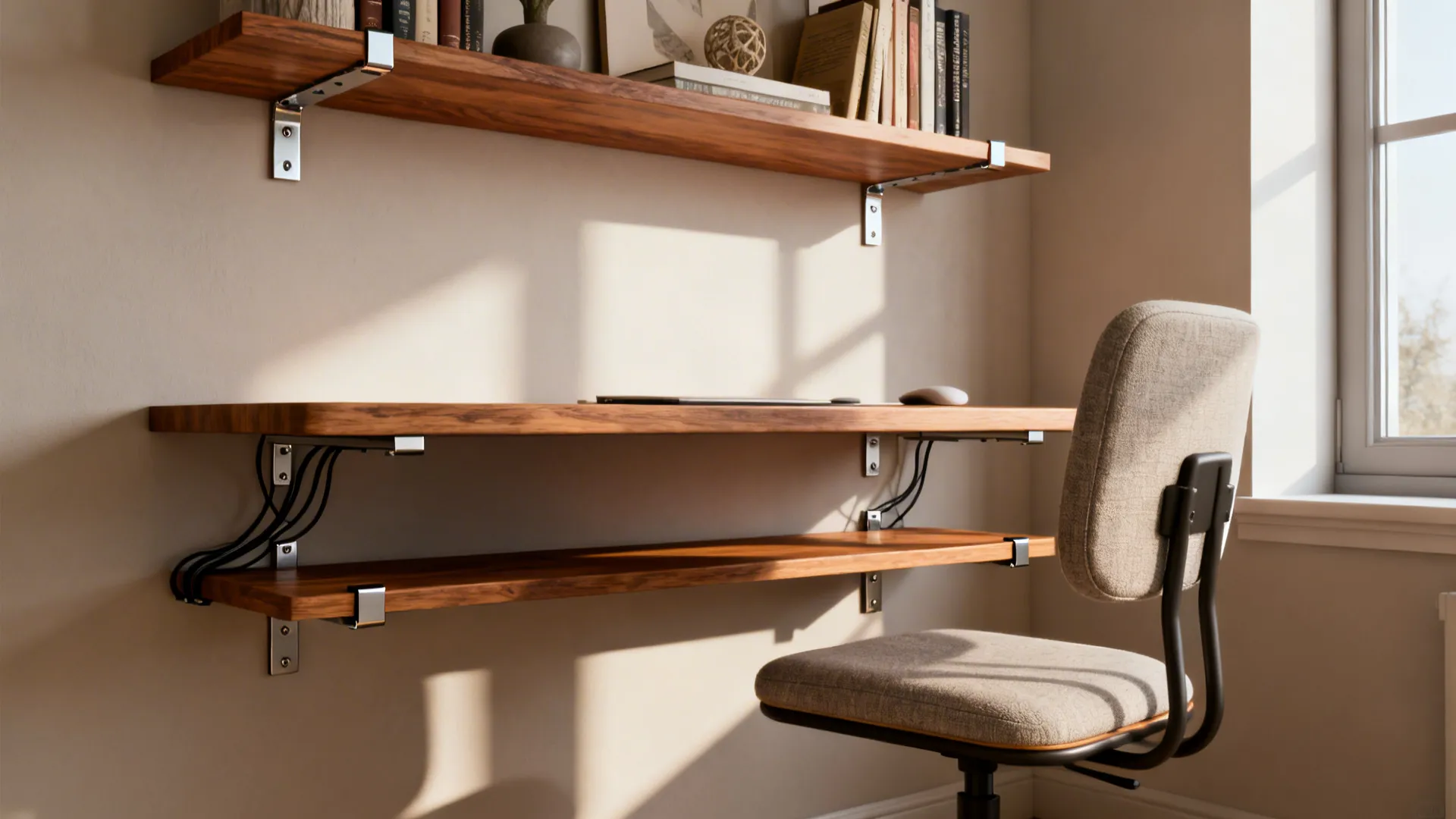 5. Multi-purpose shelf + desk combo