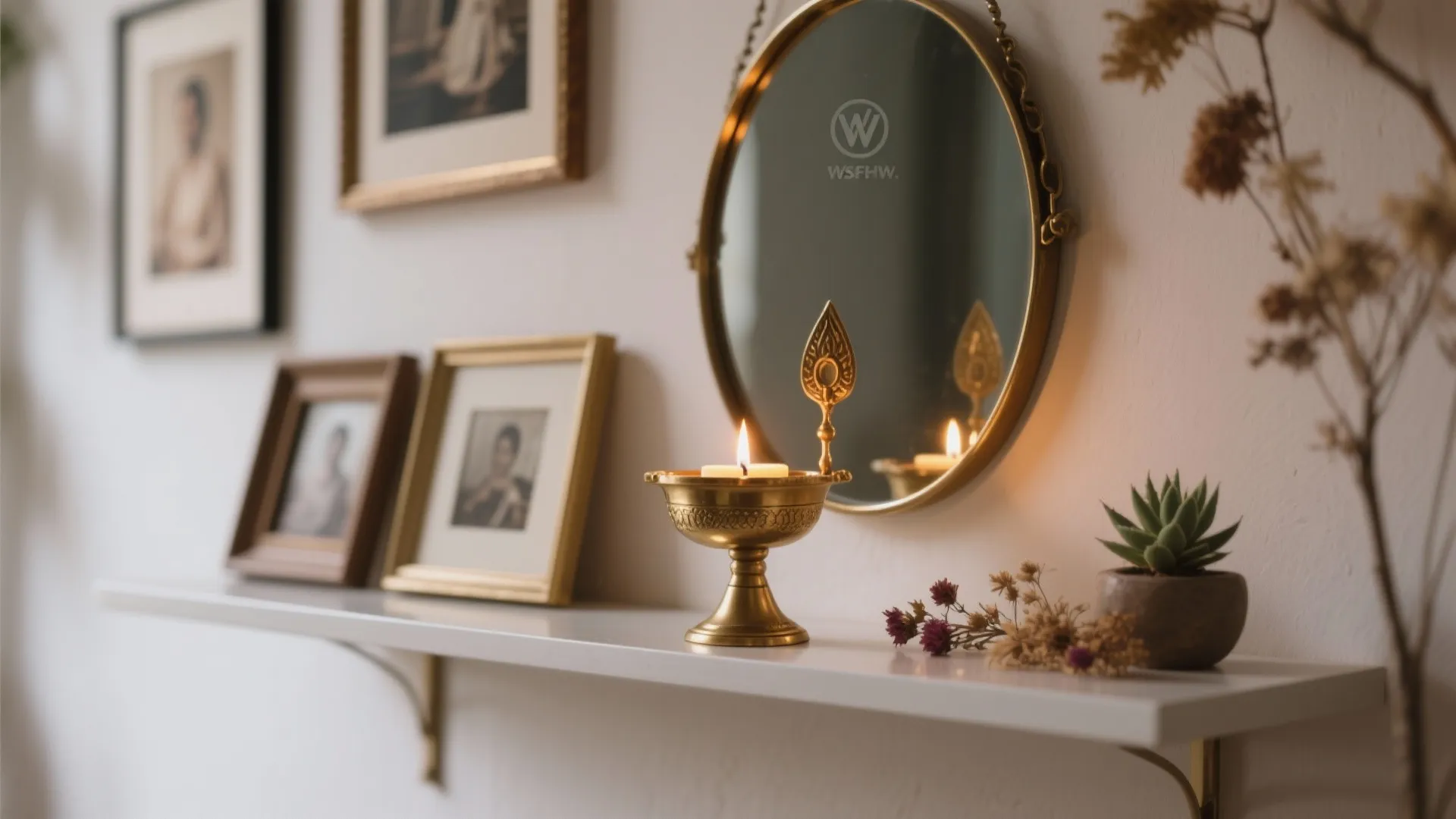 3. Shelf + Diya Combo