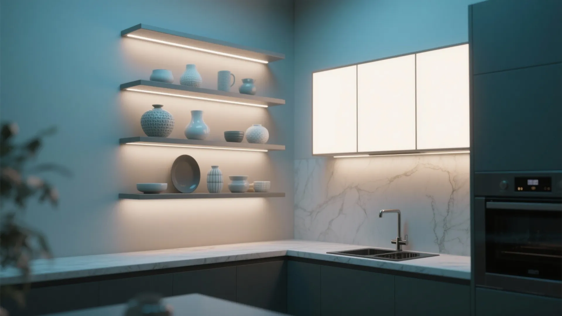 2. Frame shelving for stylish display lighting