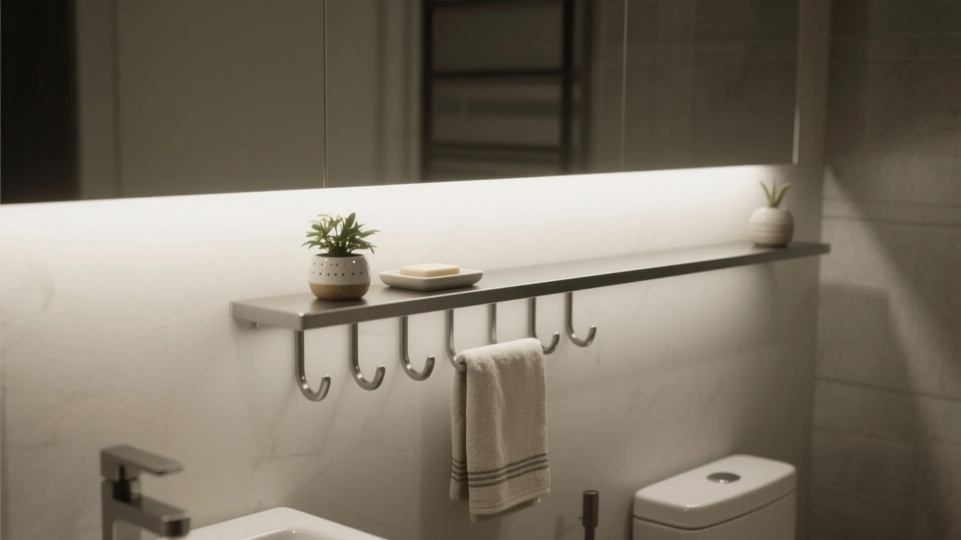 3. Double-duty Hooks — Shelf + Hook Combo