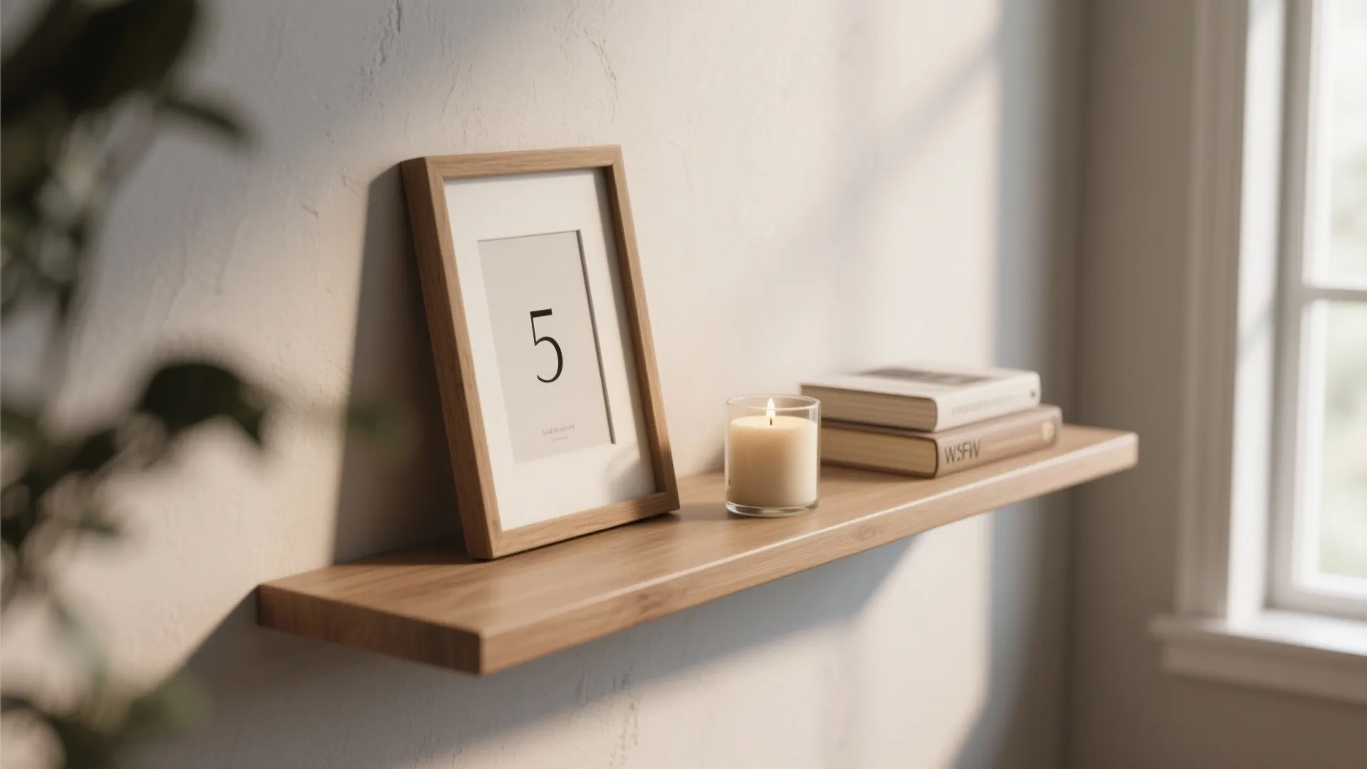 4. Lean on a floating shelf