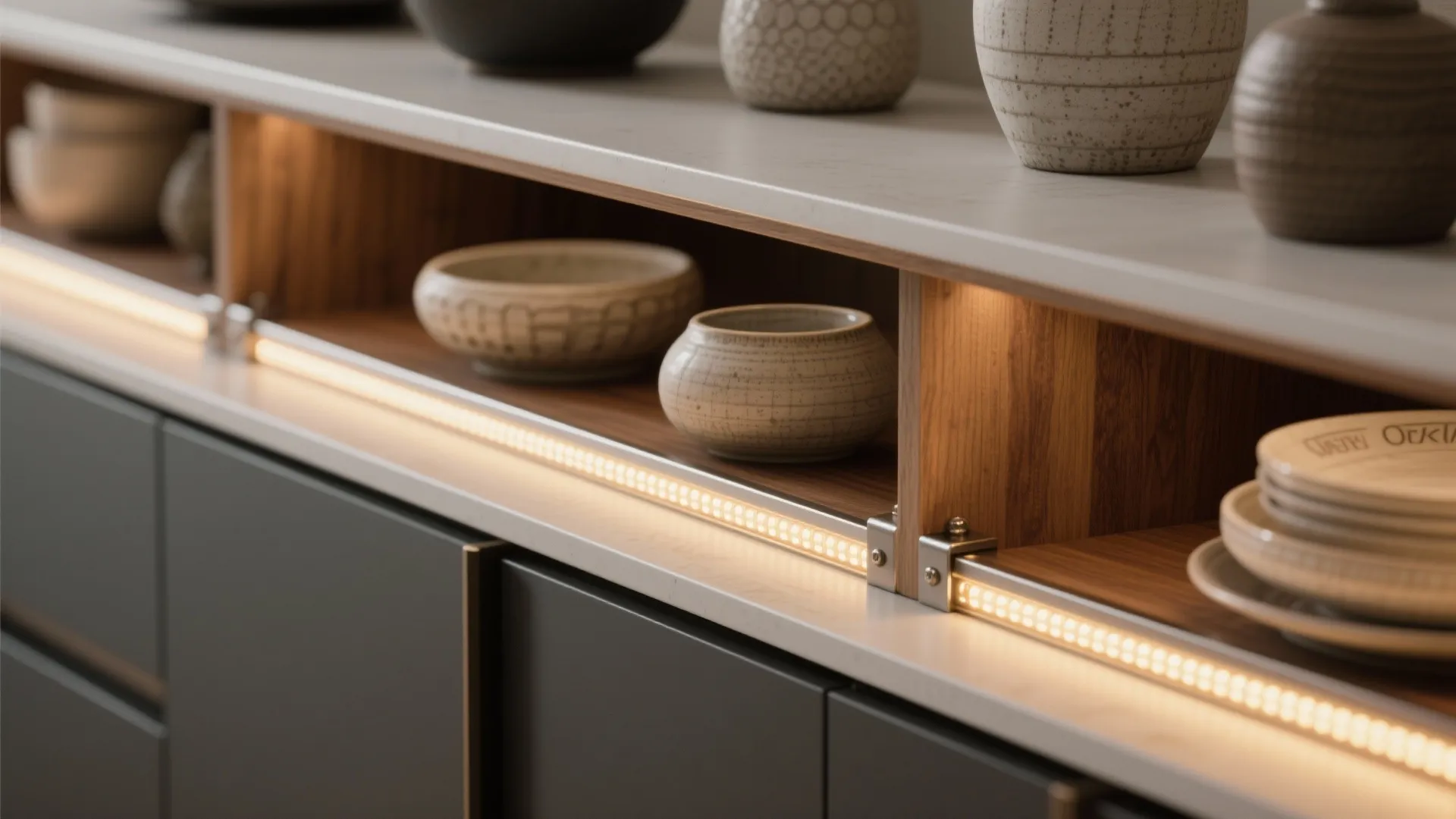 4. Integrated shelf and cabinet lighting