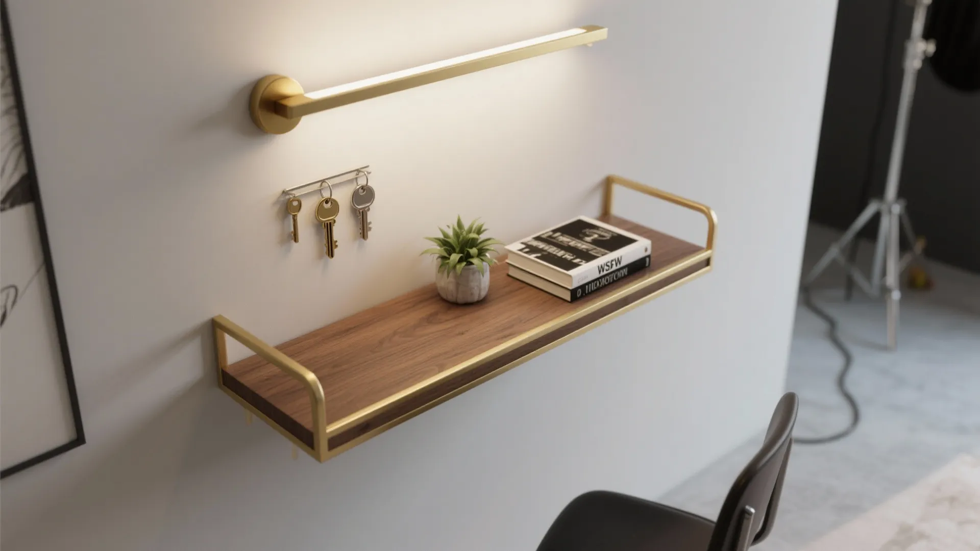 4. Integrated Shelf and Light Combo