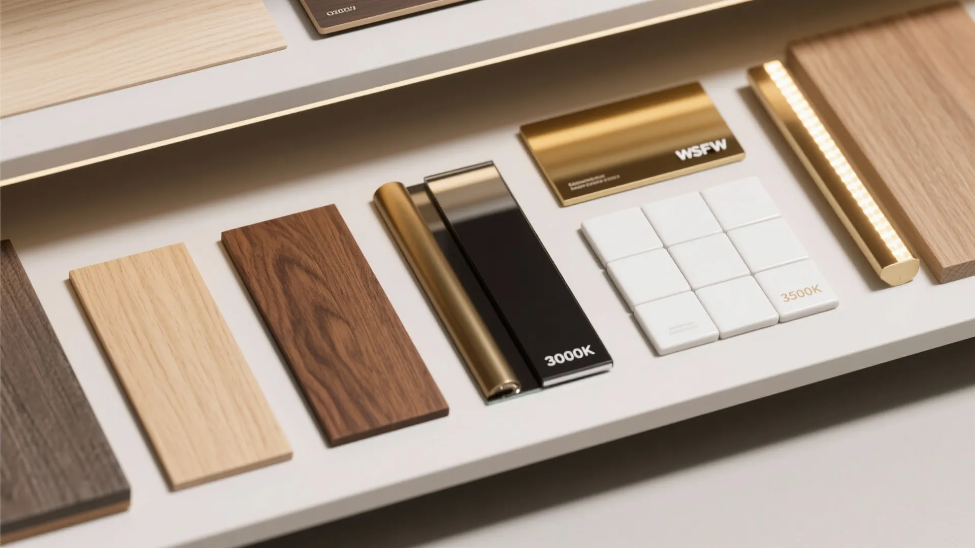 Mirror-fronted wall lights above open shelving