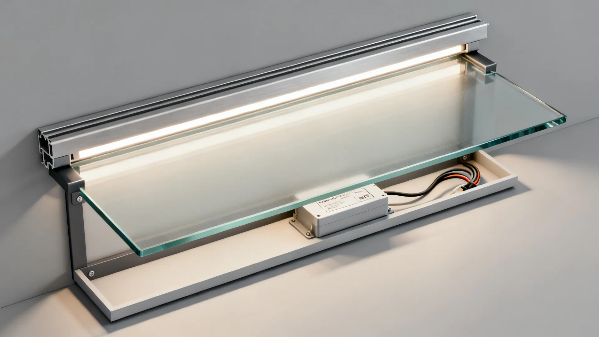 Task Lighting on Glass Shelves