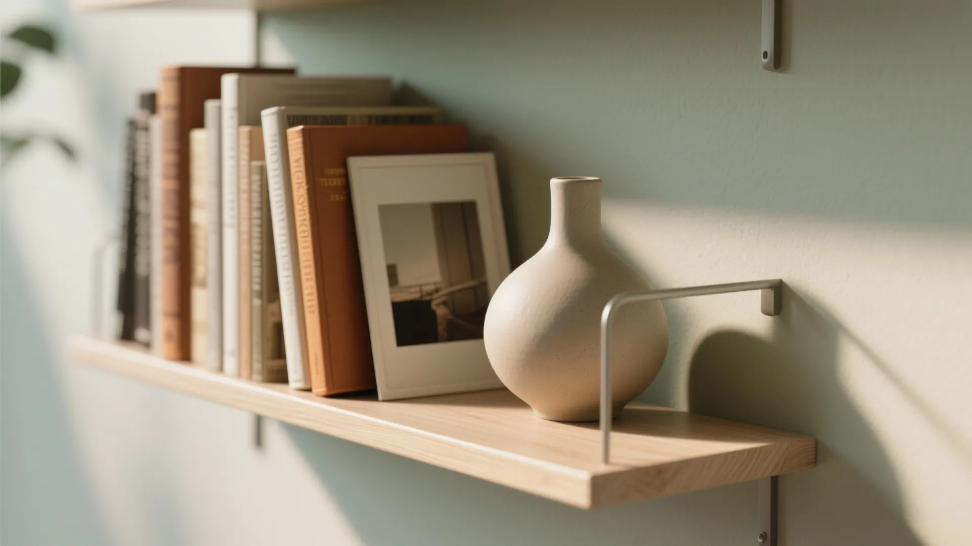1) Minimalist shelving and multi-functional pieces