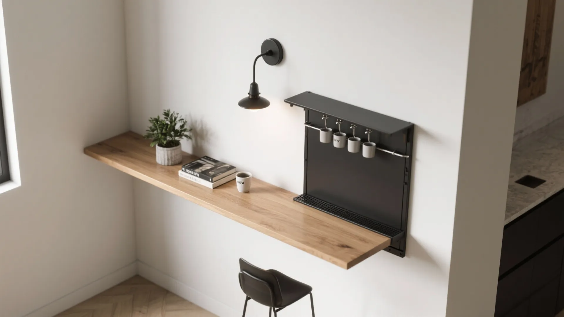 4. Integrated shelf-and-sconce combos to save space