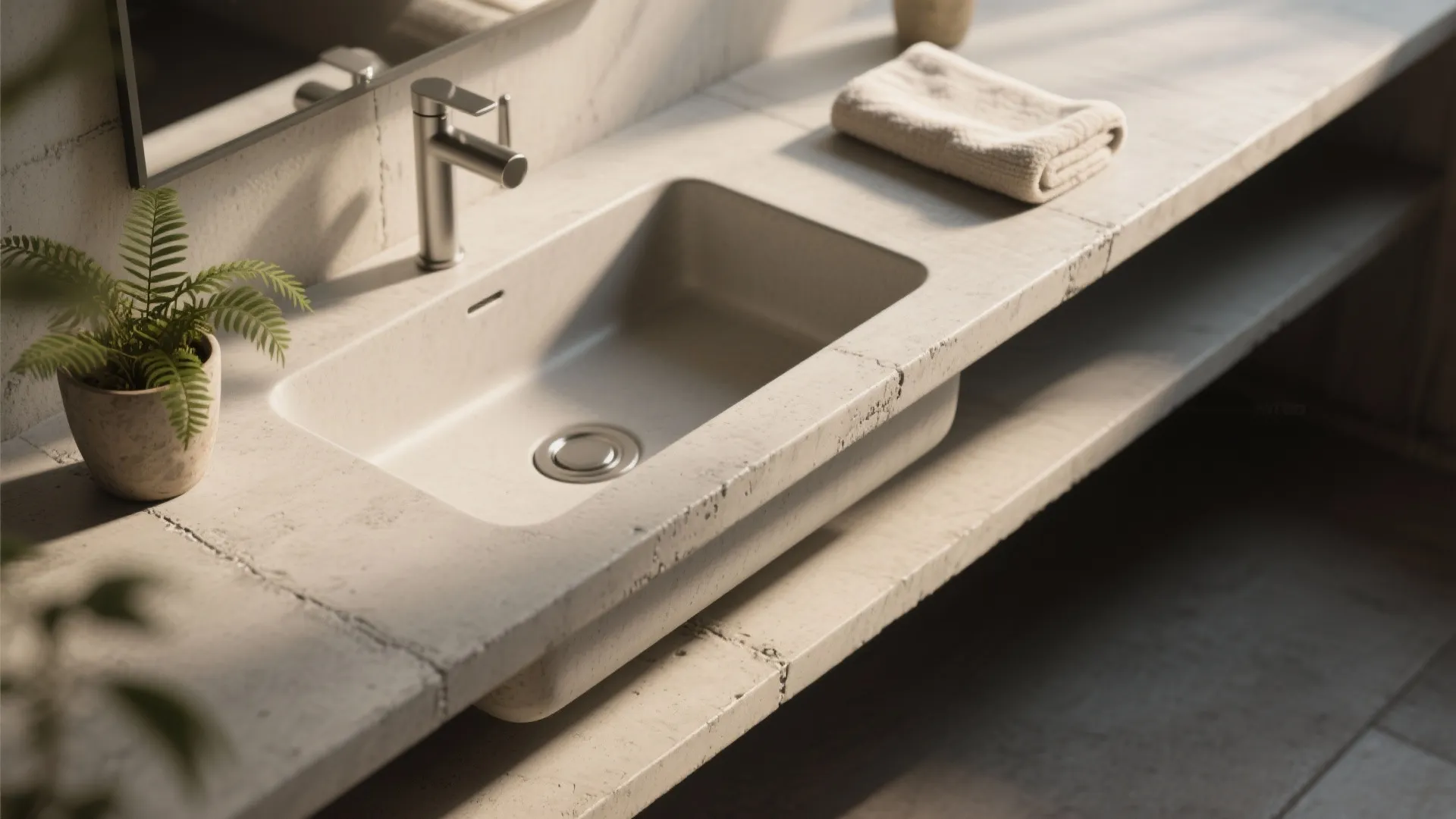 4. Shelf-sink combo (integrated counter)