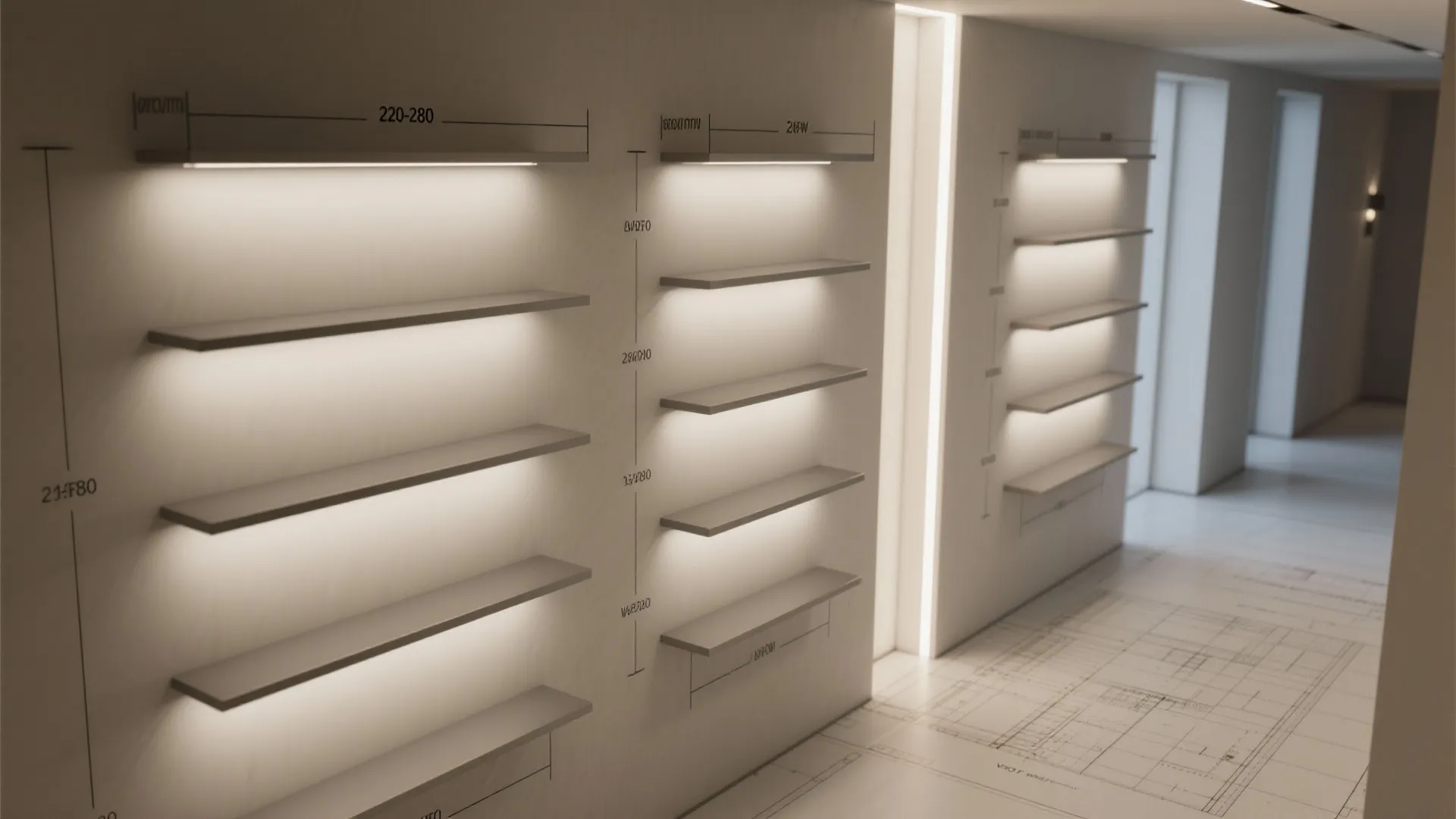 1) Minimal Floating Grid With Hidden Lighting