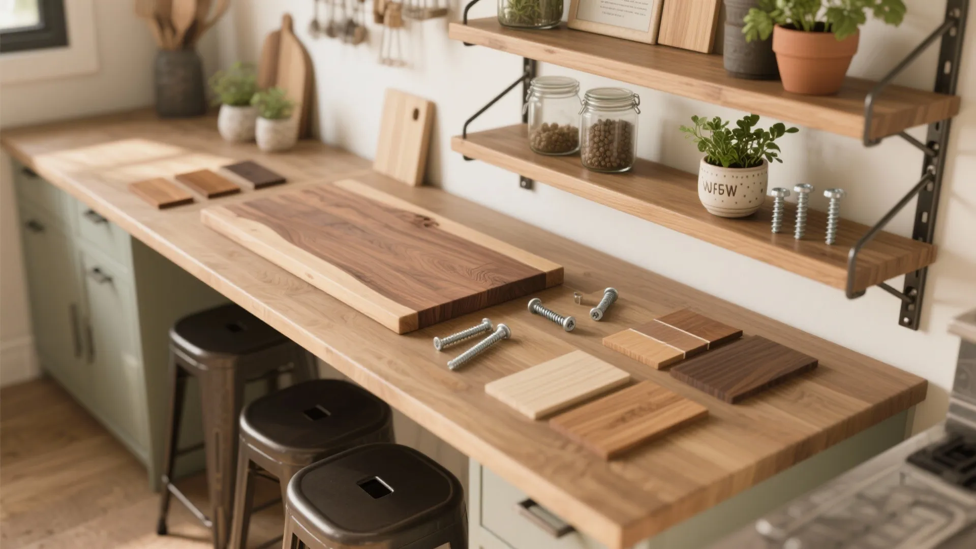 4. Counter-Height Shelf-Table Combo
