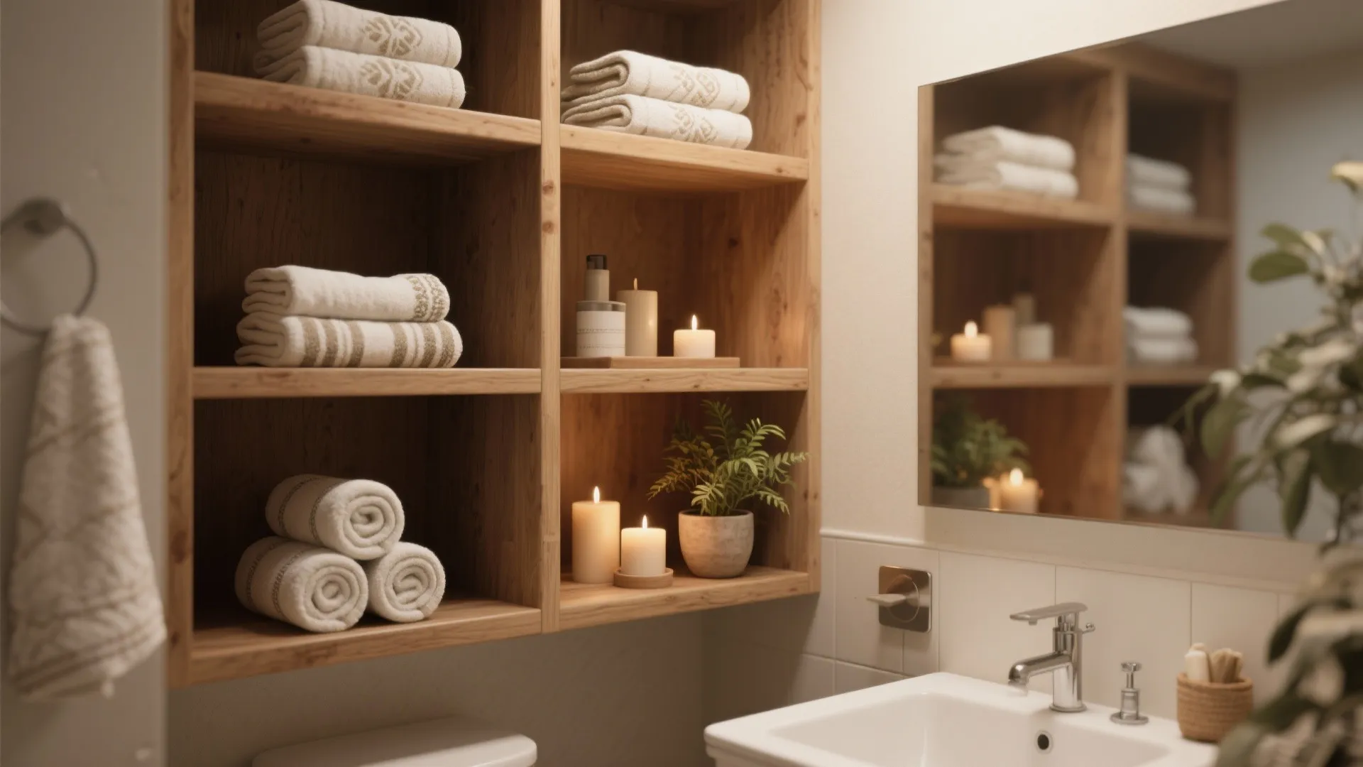 4. Folded shelf display and towel rolls