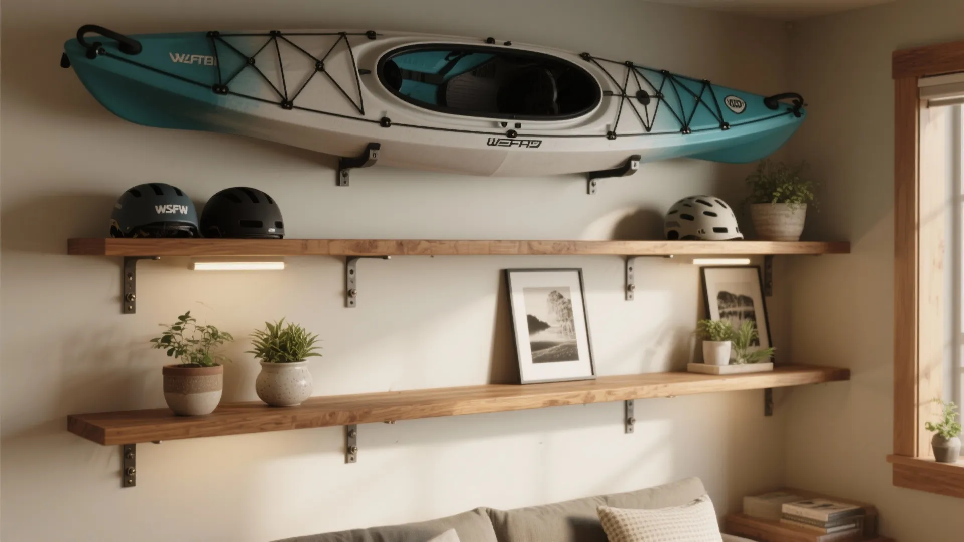 5. Decorative Display with Integrated Shelving