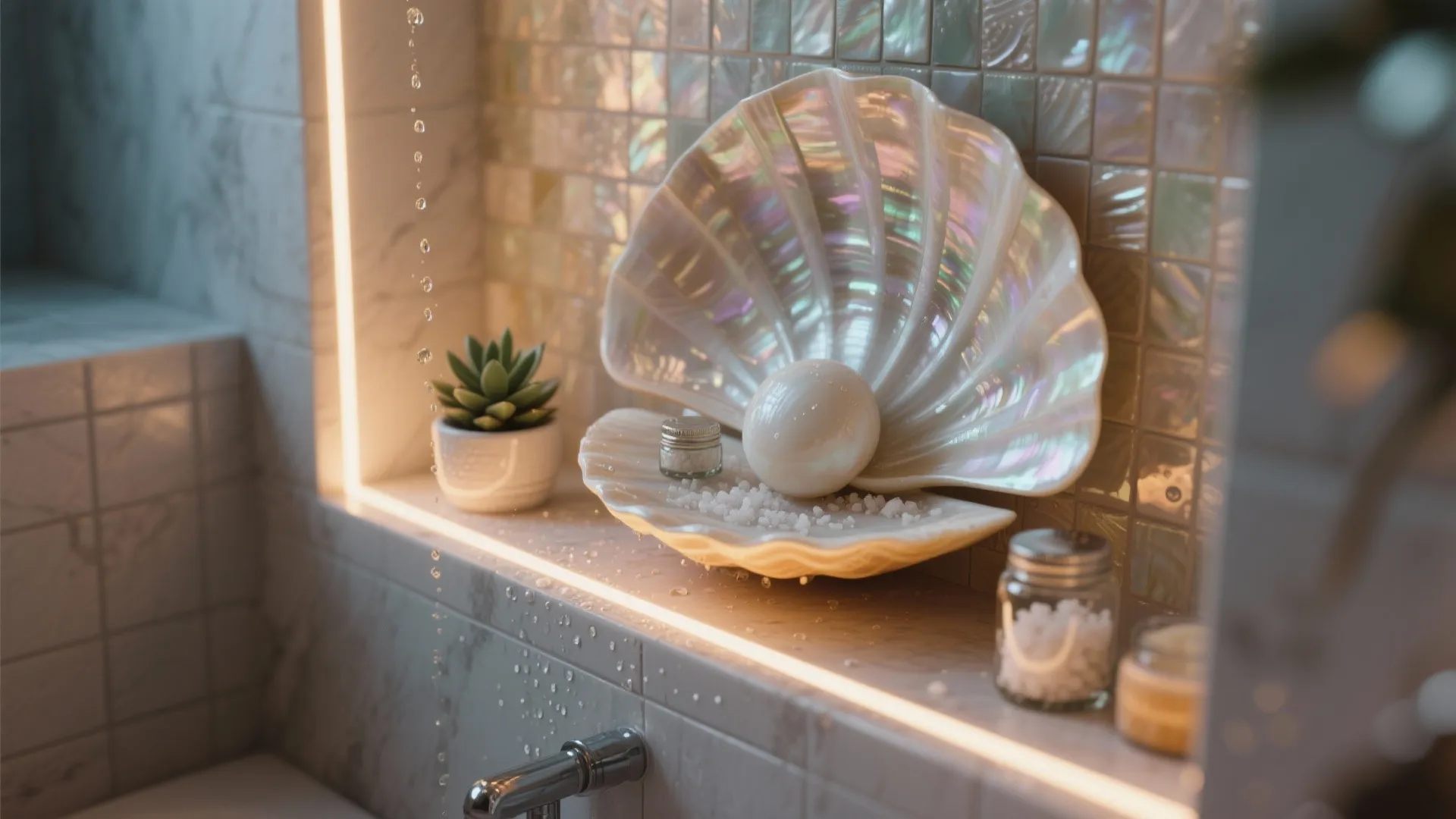 3. Shell and niche storage that doubles as decor