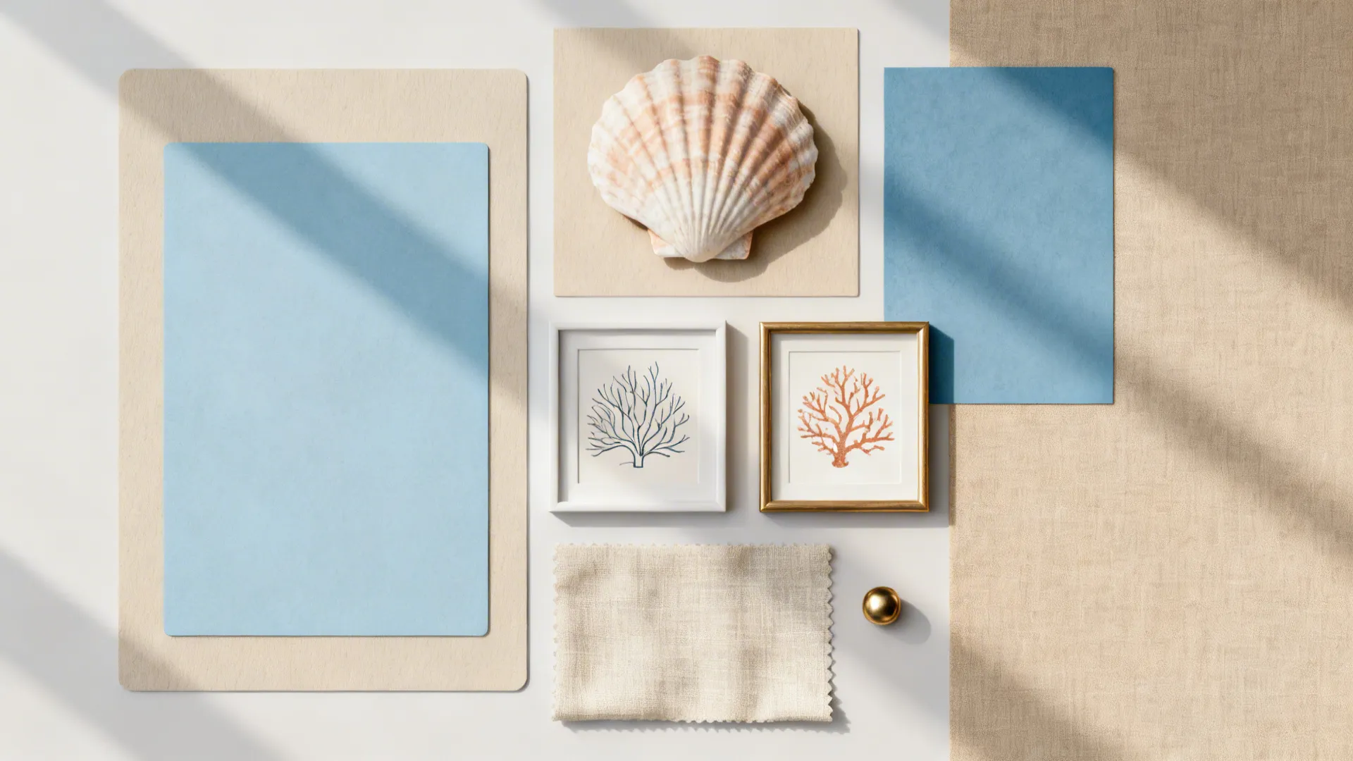 3. Minimalist Shell and Coral Prints