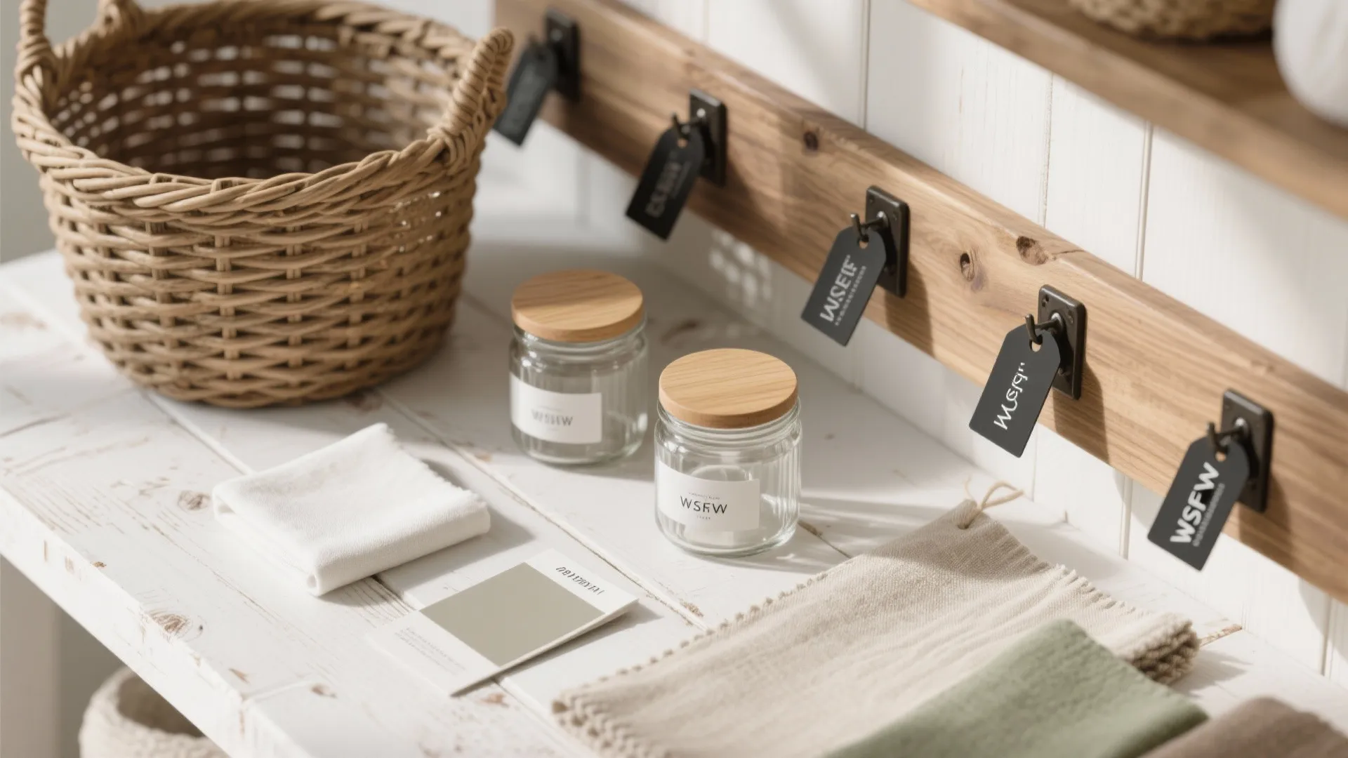 Open Shelving with Woven Baskets (Label Everything)