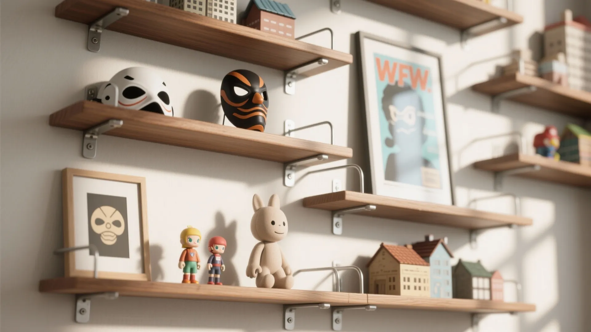 4. Floating Shelves & Display Frames