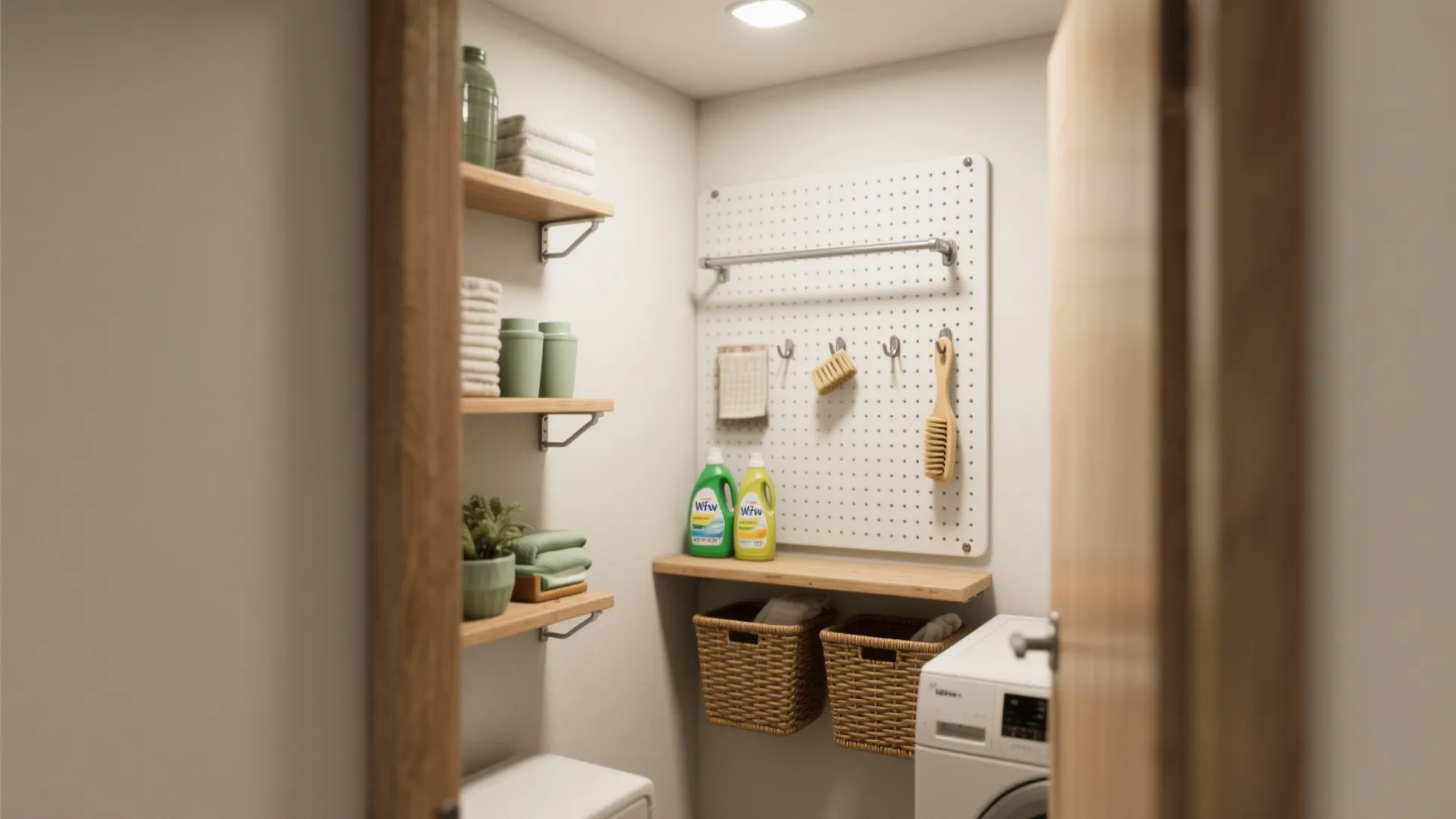 4. Maximize vertical wall space with shelves and hooks
