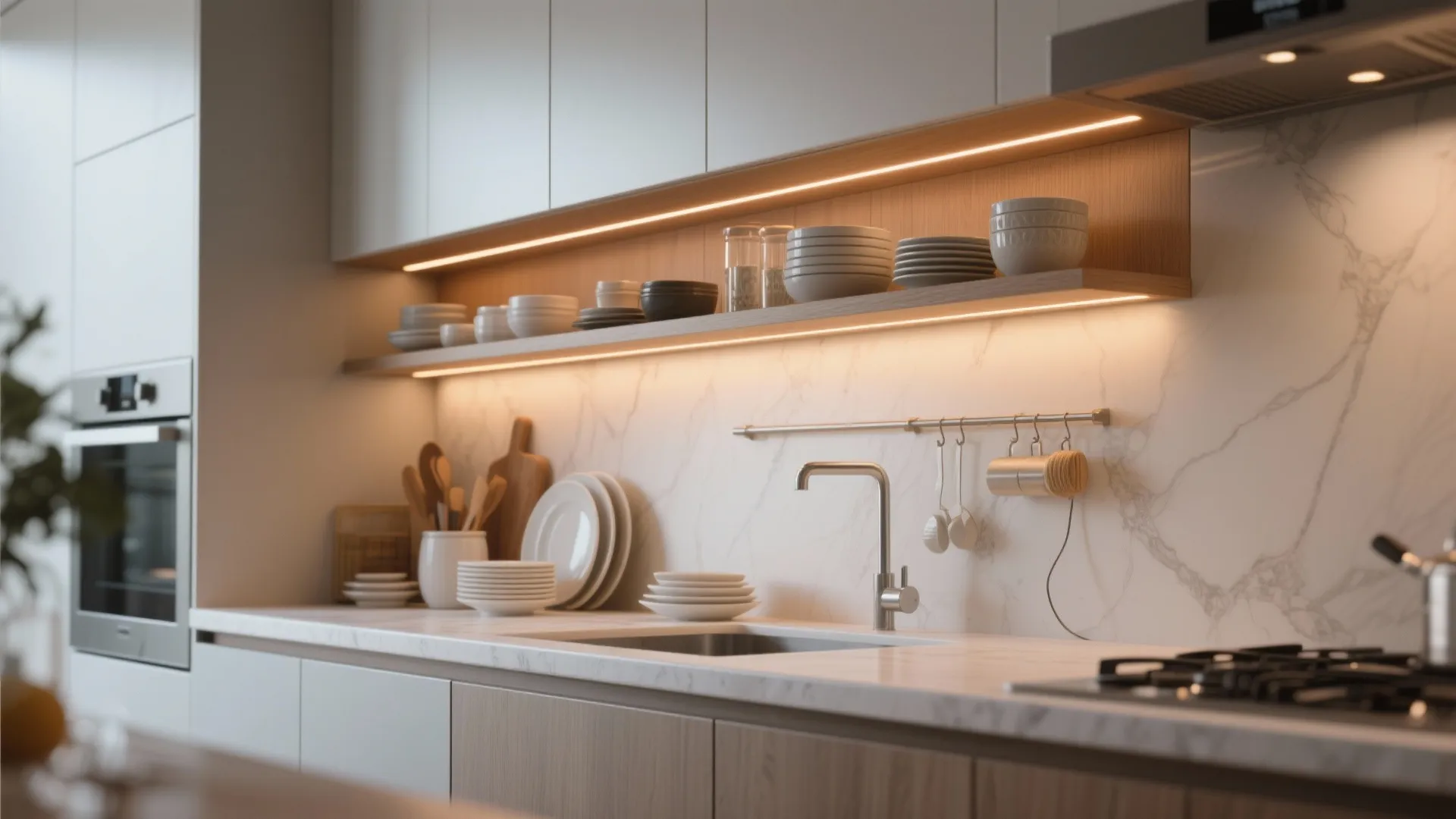 5. Integrate into shelving and niches