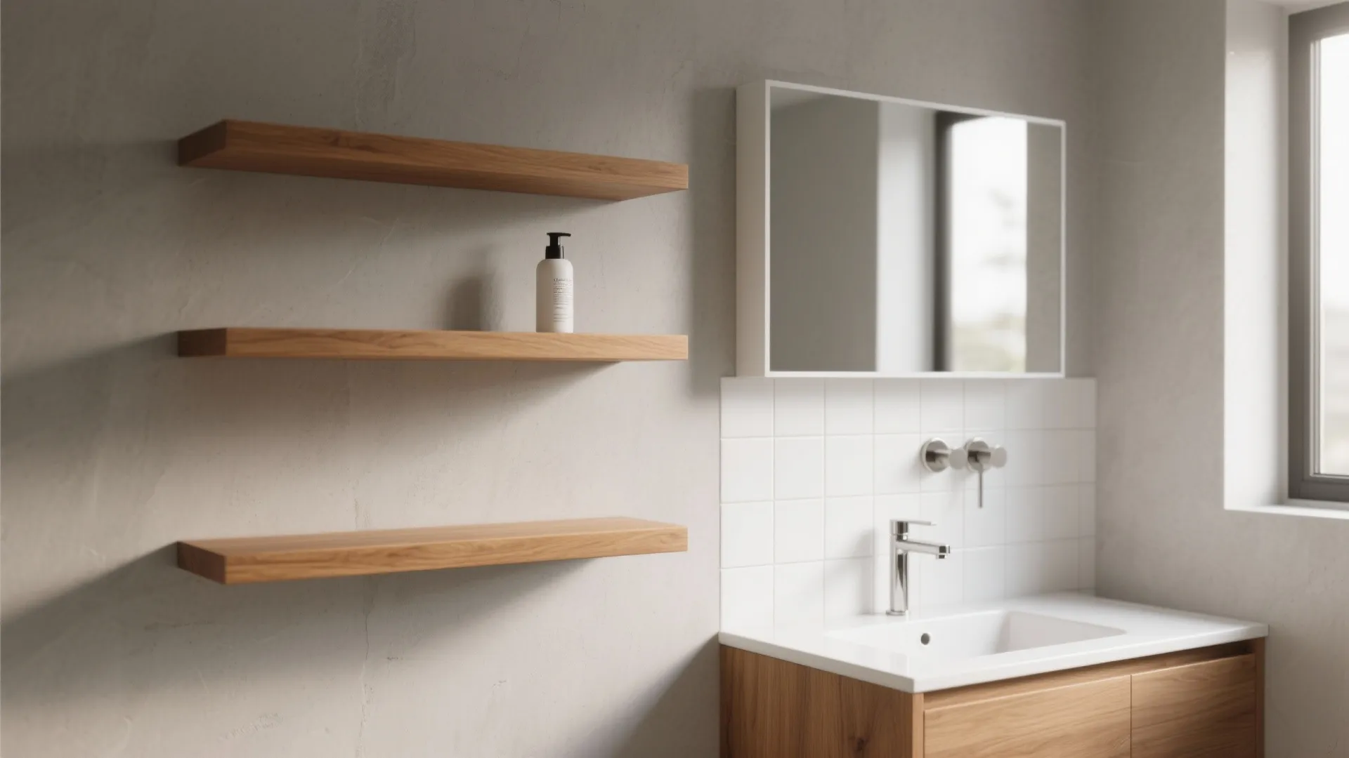 Minimalist Shelving and Recessed Niches
