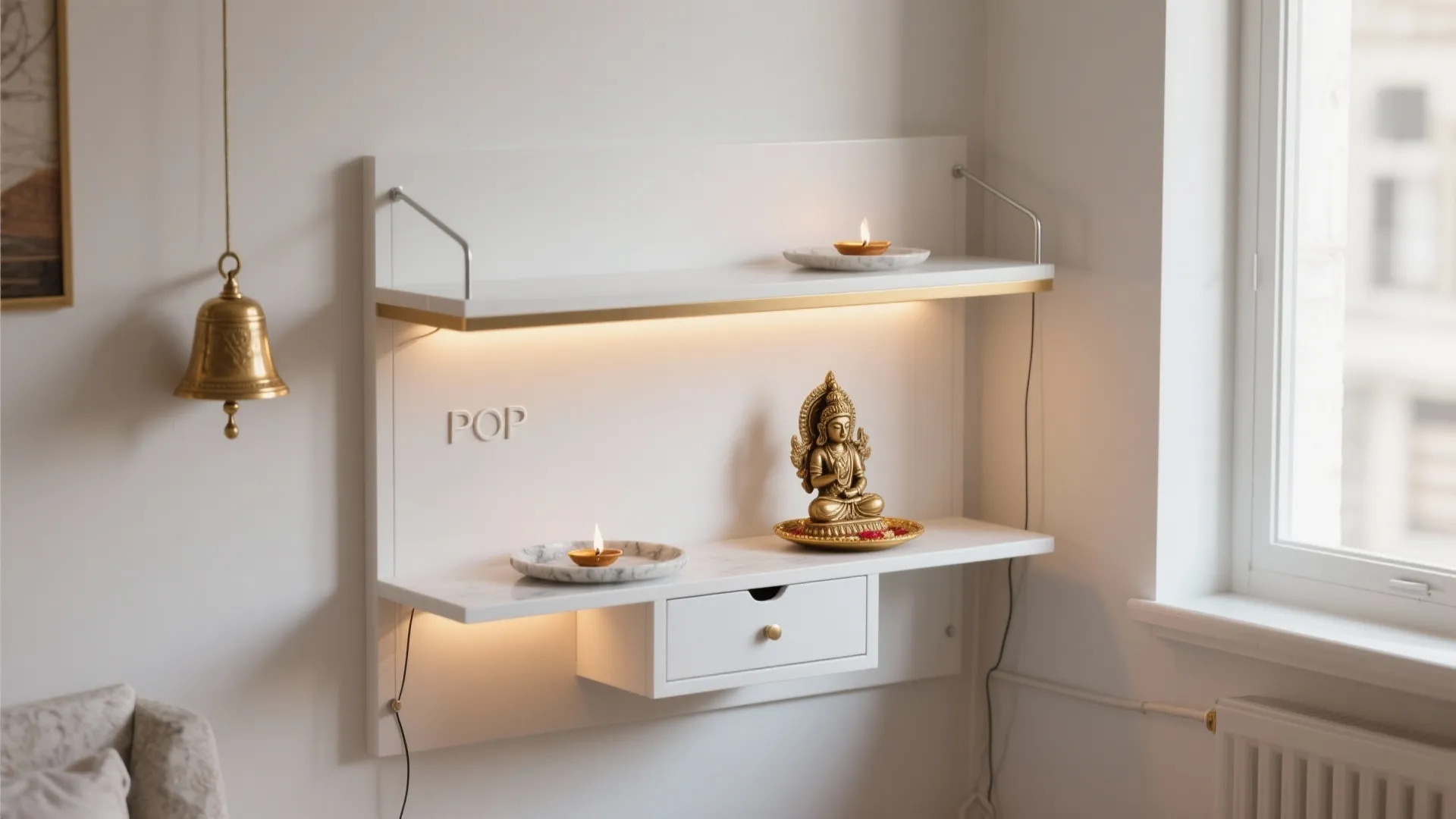 Floating POP Shelves with Concealed Wiring