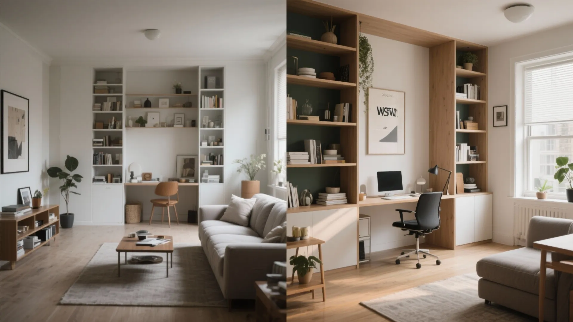 Open shelving as a subtle partition