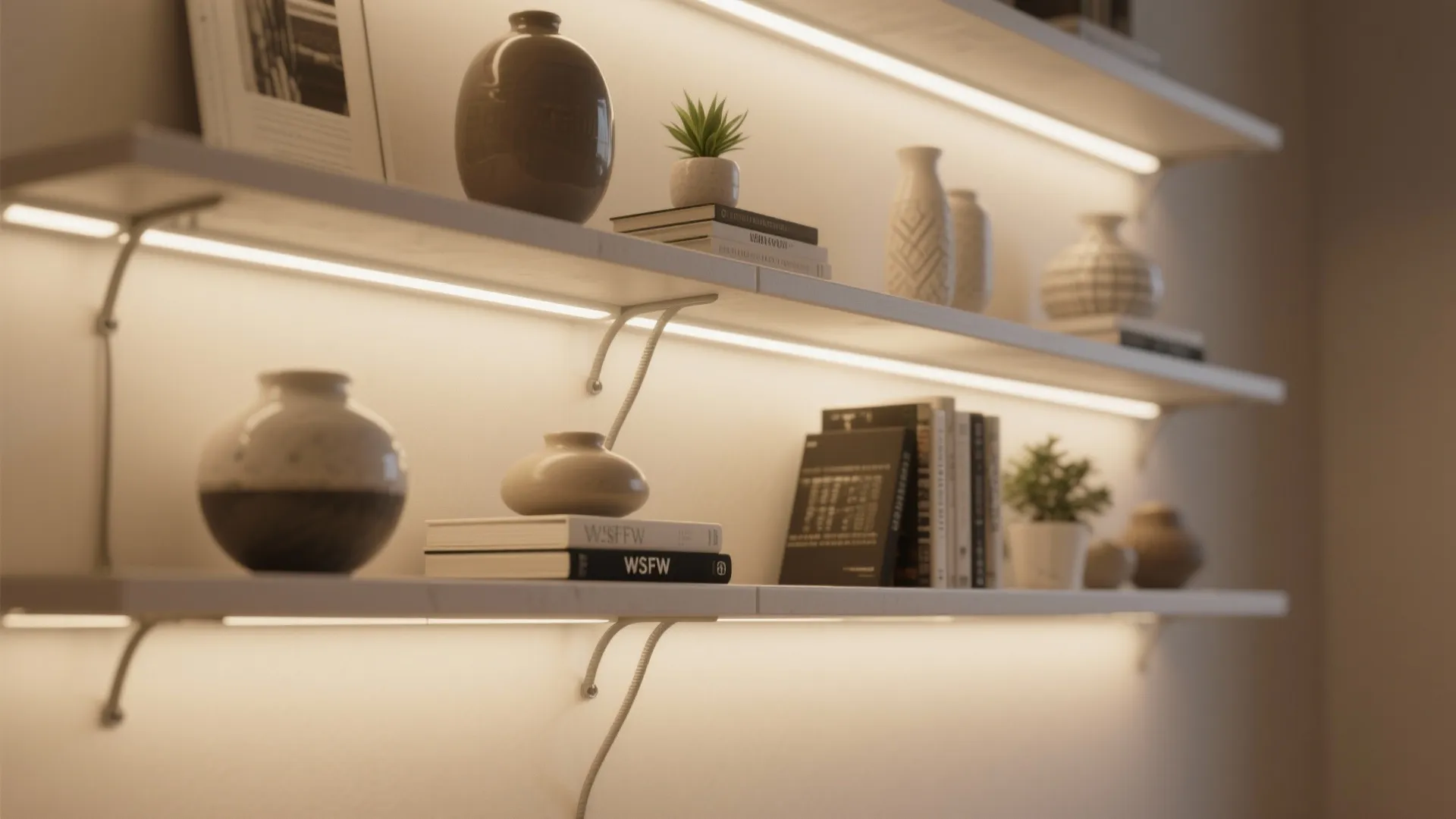4. Integrated Shelving Lights for Functional Display