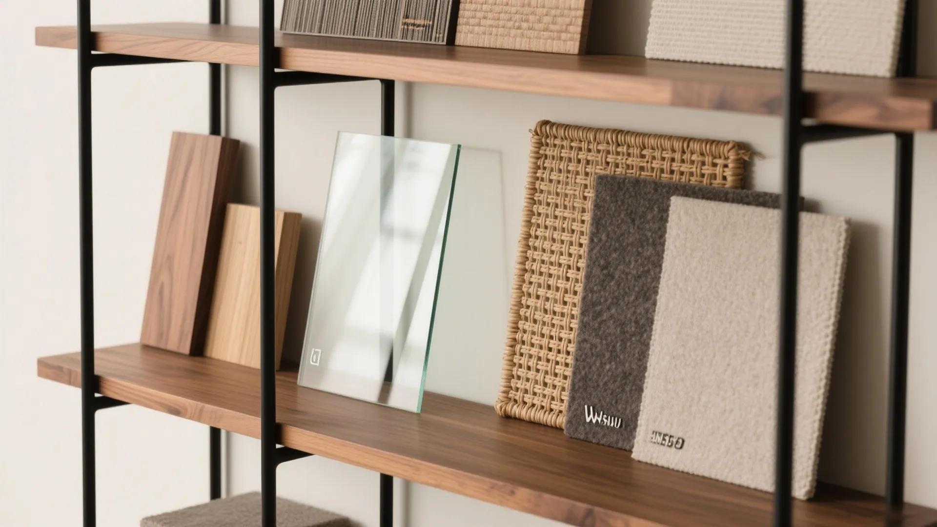 Open shelving anchors with mixed materials