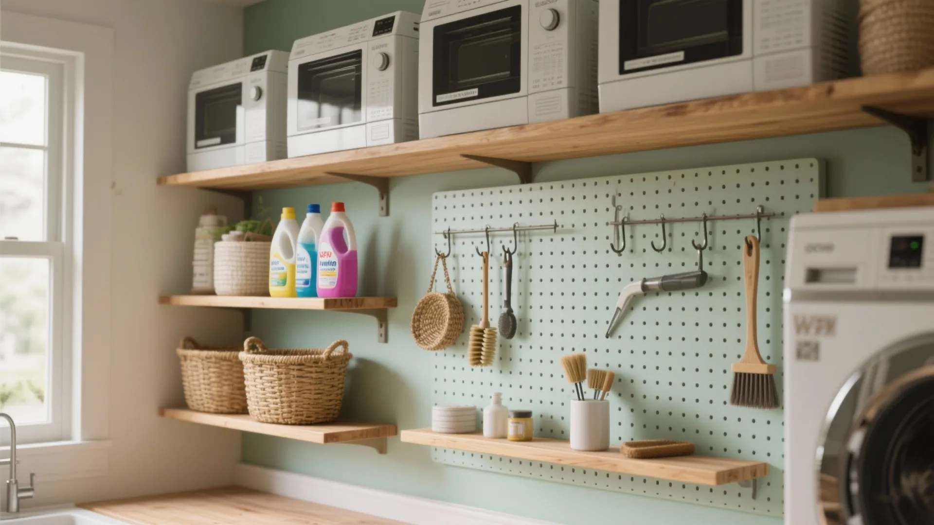 5. Vertical Shelving, Hooks, and Visual Calm