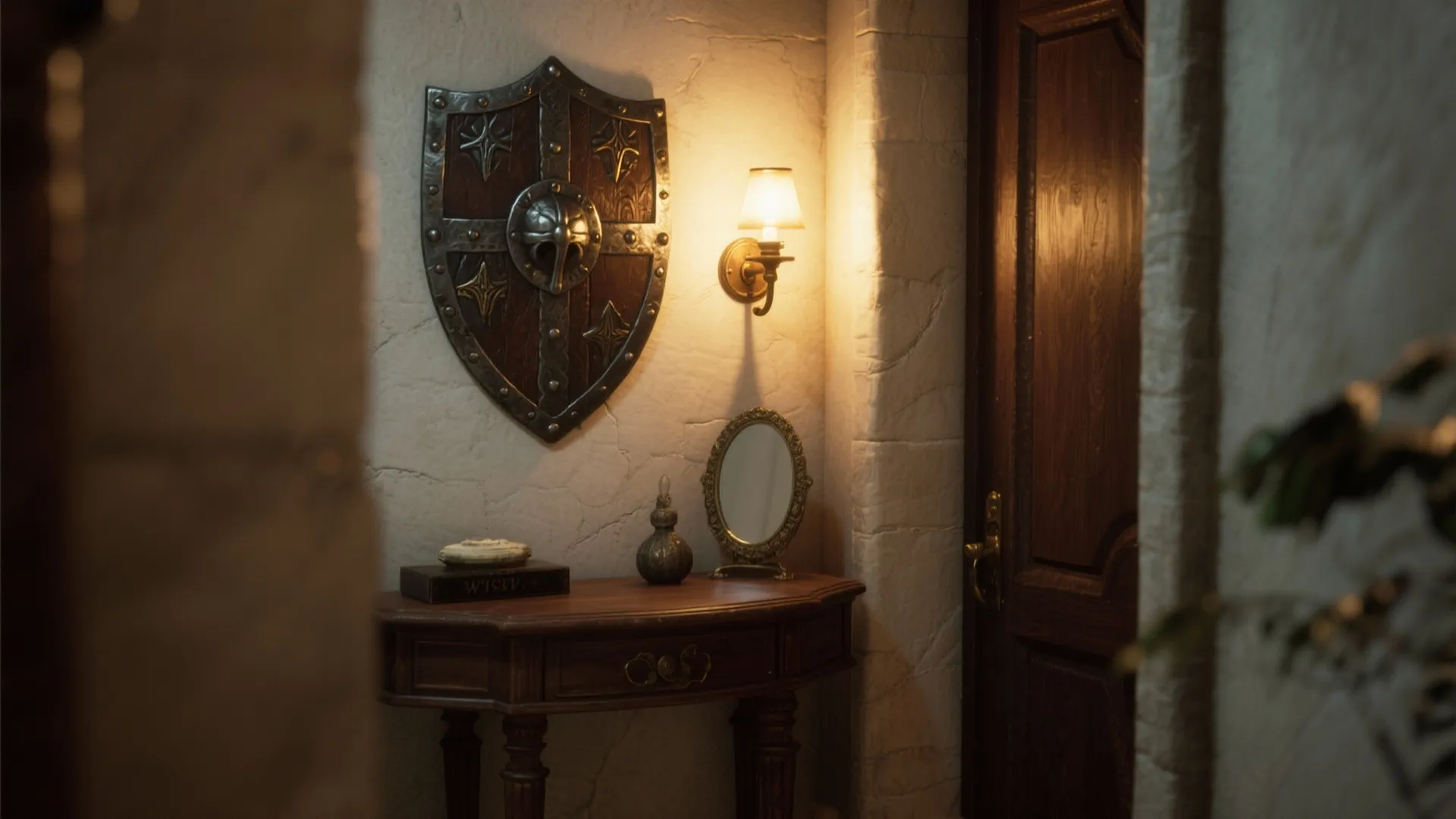 2. Shield-Back Sconces as Decorative Focal Points