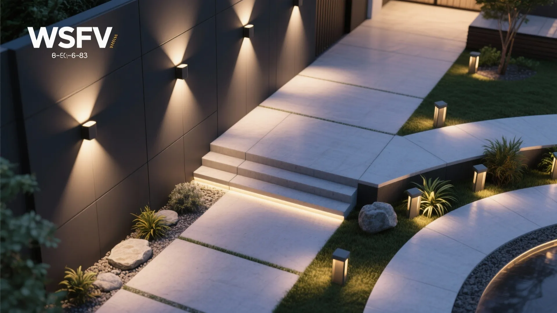 Shielded downlights for glare-free pathways