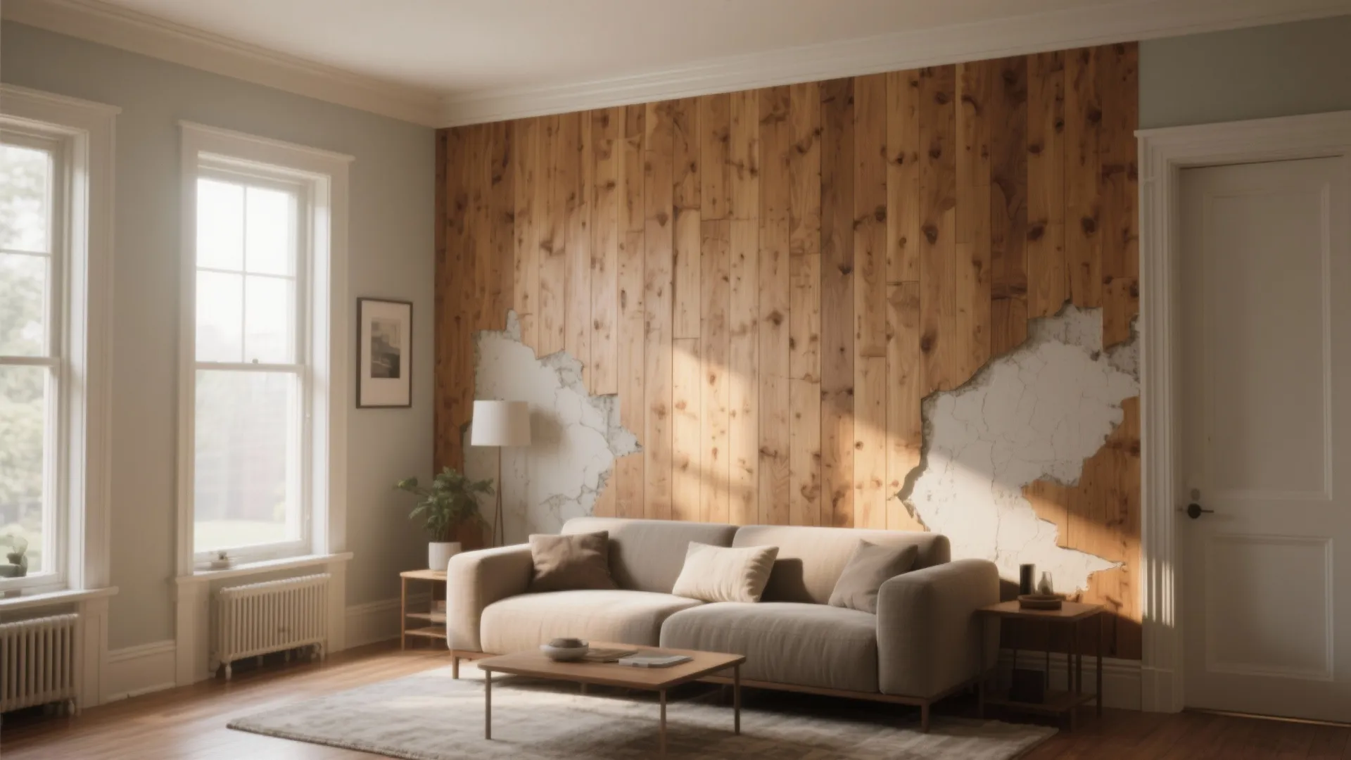 3. Cover with slim paneling or shiplap