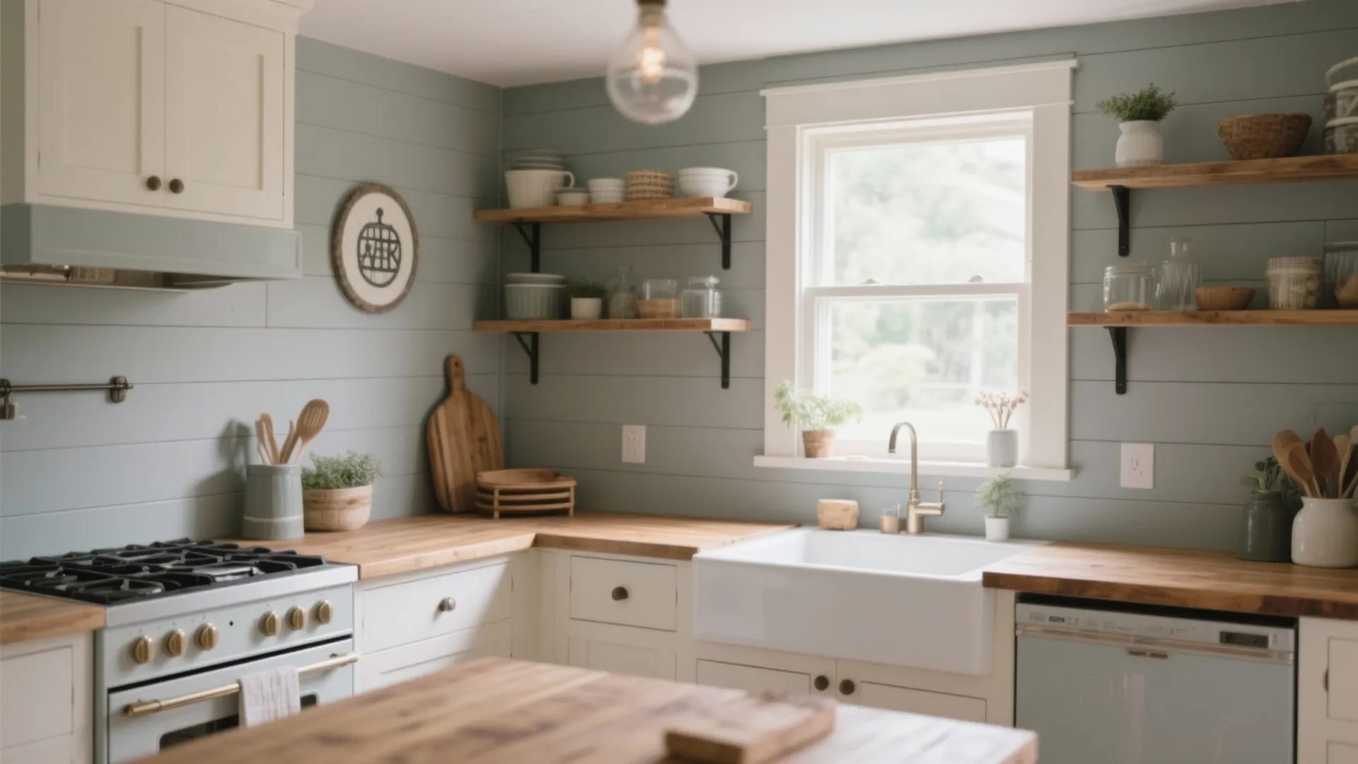 6. Shiplap Backsplash