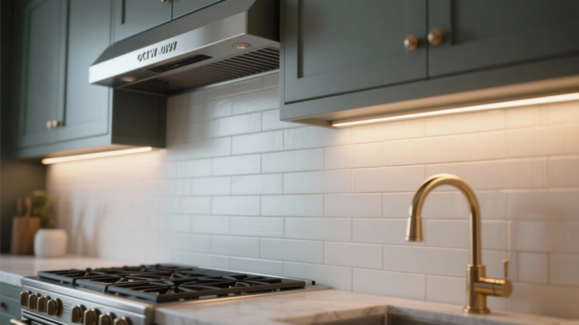 5. Shiplap backsplash with integrated lighting